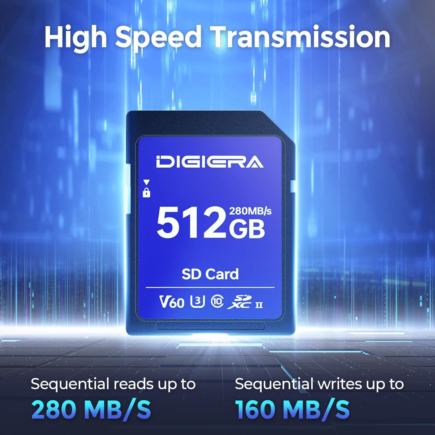 512GB LSU100 SDXC UHS-II Memory Card - up to 280MB/s, C10, U3, V60, 6K, SD Card for Computers, Digital Cameras, Home Theatre Devices, Car Navigation Systems (2 Pack)