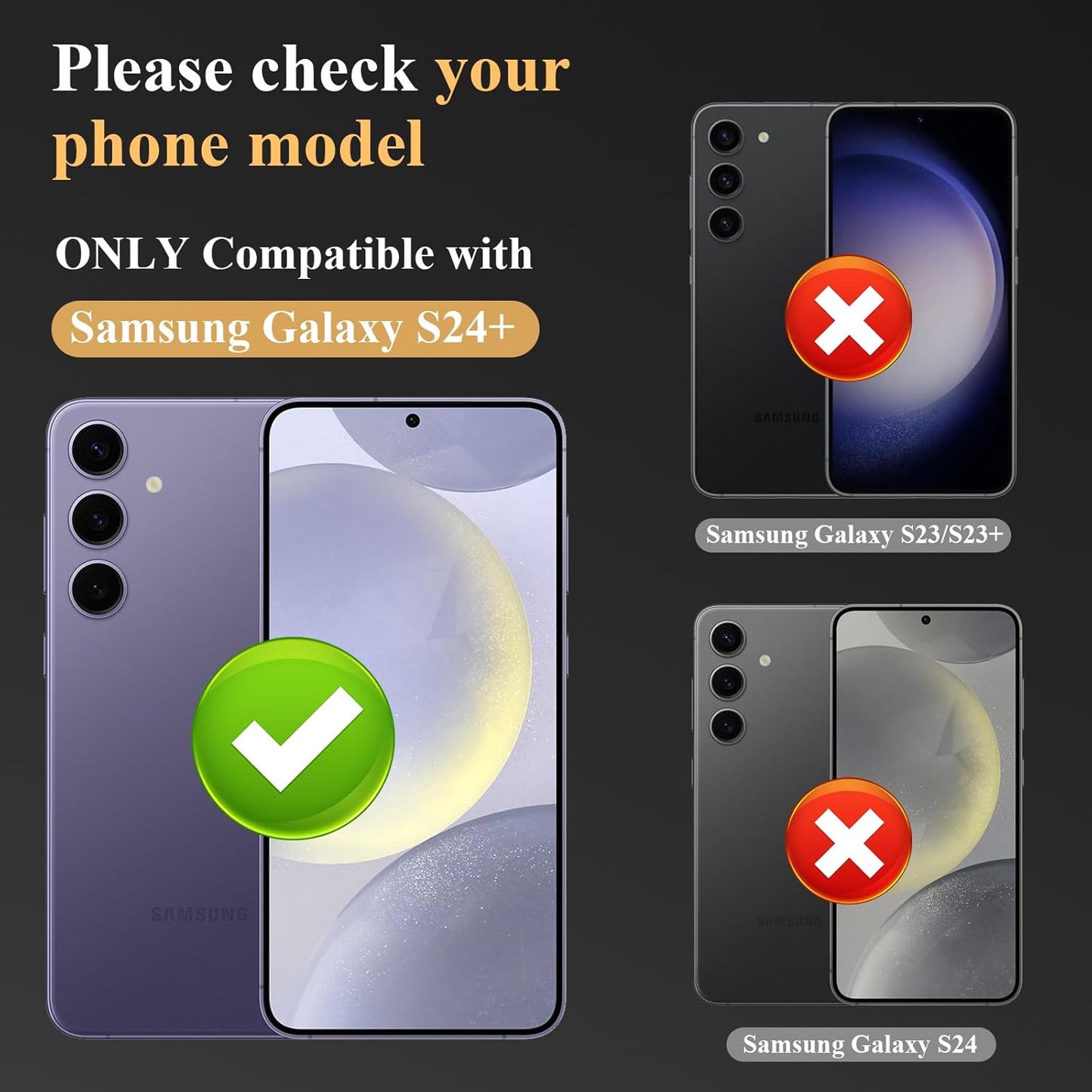 YWXTW Camera Lens Protector for Samsung Galaxy S24 Plus Accessories, 9H Tempered Glass Metal Individual Ring Camera Cover Screen Protector for S24 Plus, Case Friendly, Anti Scratch (Cobalt Violet)