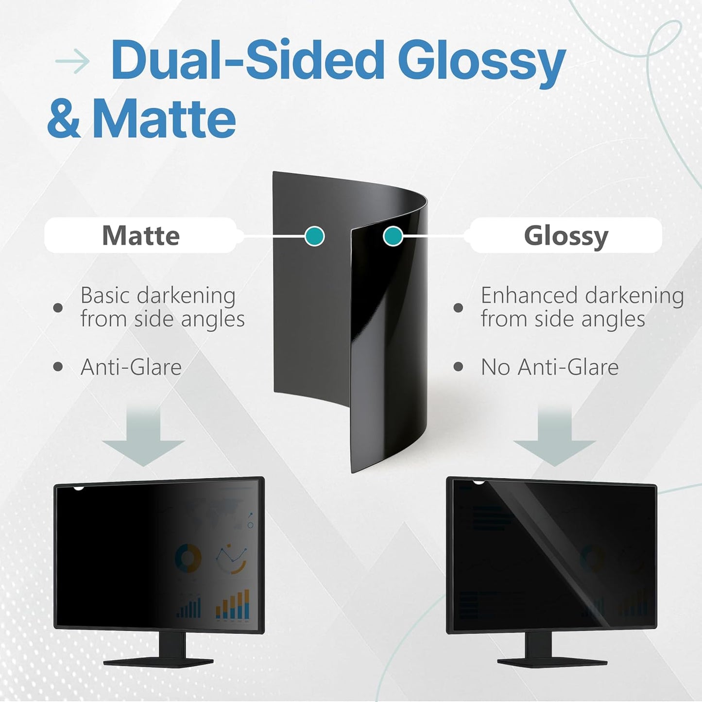 VINTEZ 31.5 Inch 16:9 Privacy Screen for Computer Monitor and Laptop - Anti Glare Protector Film Blue Light Filter Eye Protection - Computer Screen Privacy Shield, [1 Pack]