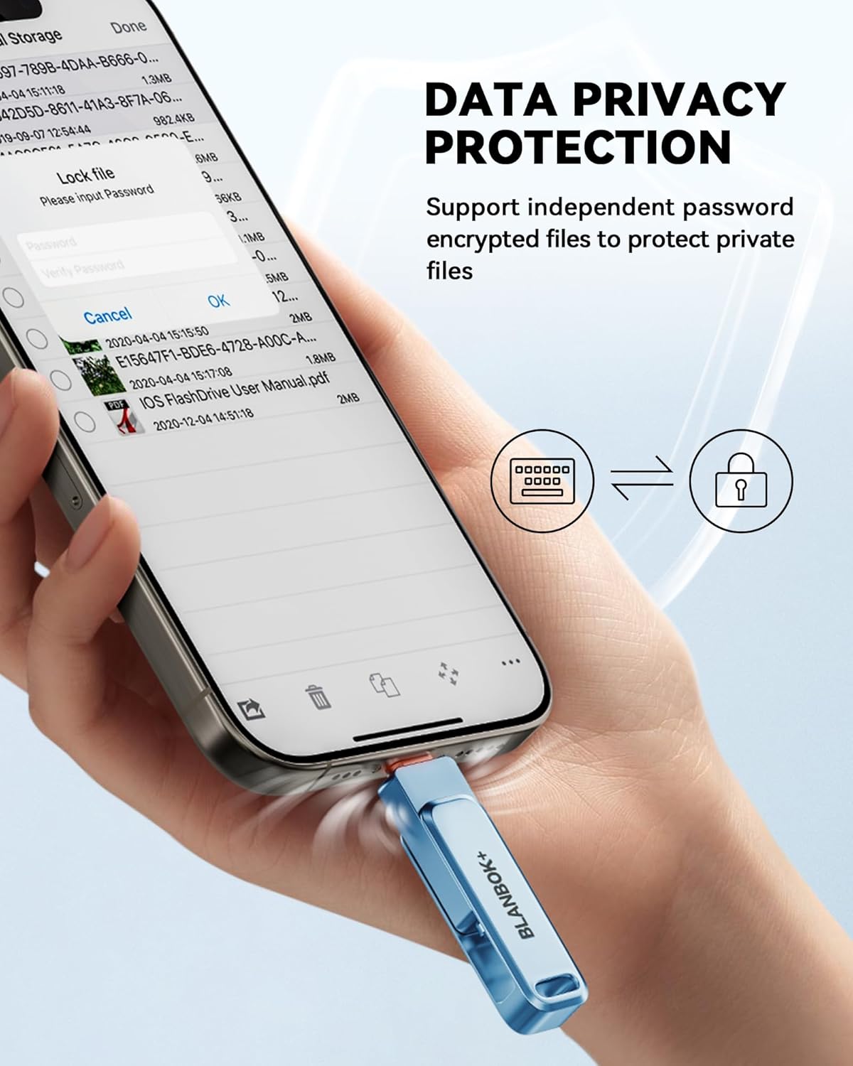 MFi Certified 256GB Flash Drive for iPhone Photo Stick, USB Thumb Drive Memory Stick High Speed USB Drive Photo Storage for iPhone Flash Drive Compatible for iPhone/iPad/Android/PC (Blue)