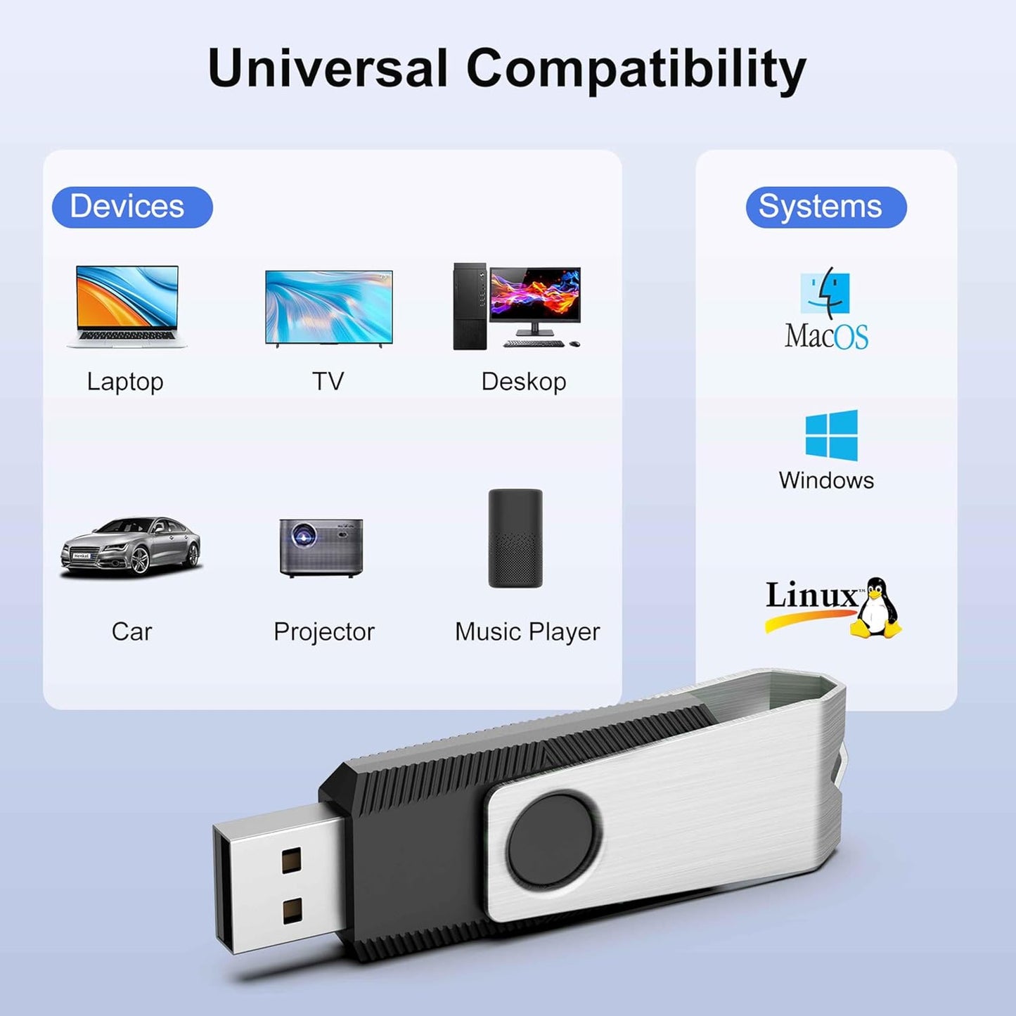 TOPESEL 20PCS 8GB Bulk USB 2.0 Flash Drive Swivel Memory Stick Thumb Drives Pen Drive (8G, 20 Pack, Black)
