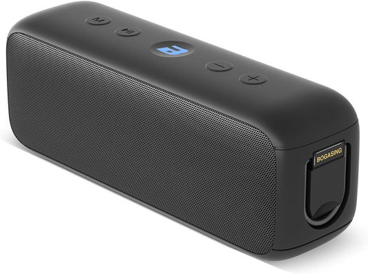 BOGASING G6 Bluetooth Speaker, Portable Wireless Speakers with 30W Loud Stereo Sound, 35H Playtime, IPX6 Waterproof, Bluetooth 5.3, EQ, TF-Card, AUX, USB Stick, Outdoor Speaker for Party (Black)