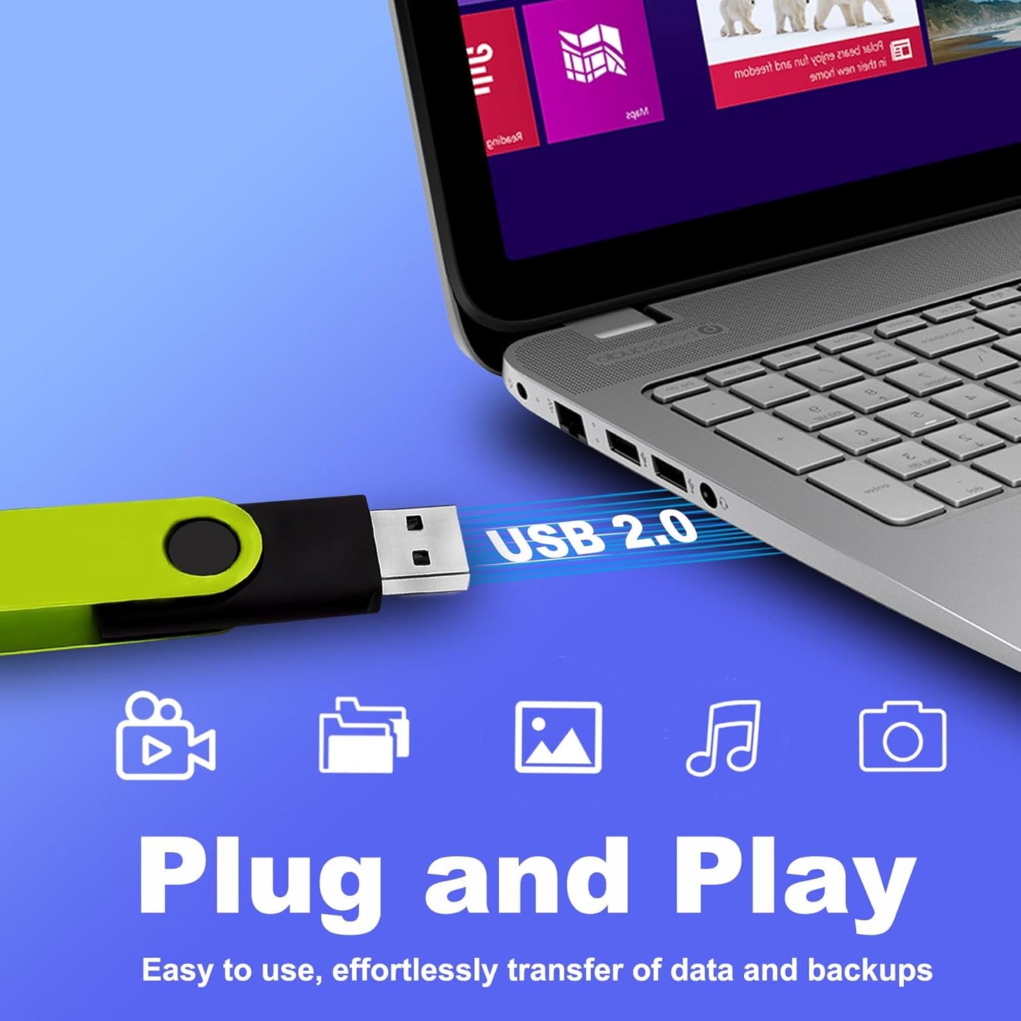 Thumb Drive 2GB USB Flash Drives 20 Pack 2 GB USB 2.0 Jump Drives Multipack Flash Memory Stick Zip Drive Pendrive 20Pack with 20PCS Lanyards Label (Green Sliver 2Gig)
