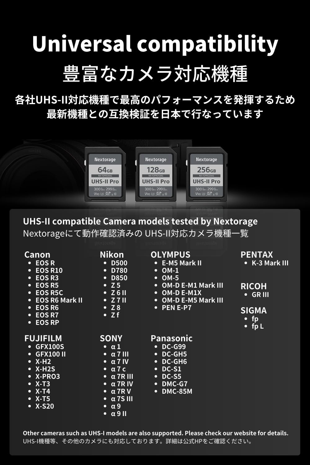 Nextorage 256GB SDXC UHS-II V90 SD Card Japanese Brand pSLC Max. Write Speed 299MB/s Max. Read Speed 300MB/s 4K Recording F2PRO Series NX-F2PRO256G SDXC Card for Digital Camera