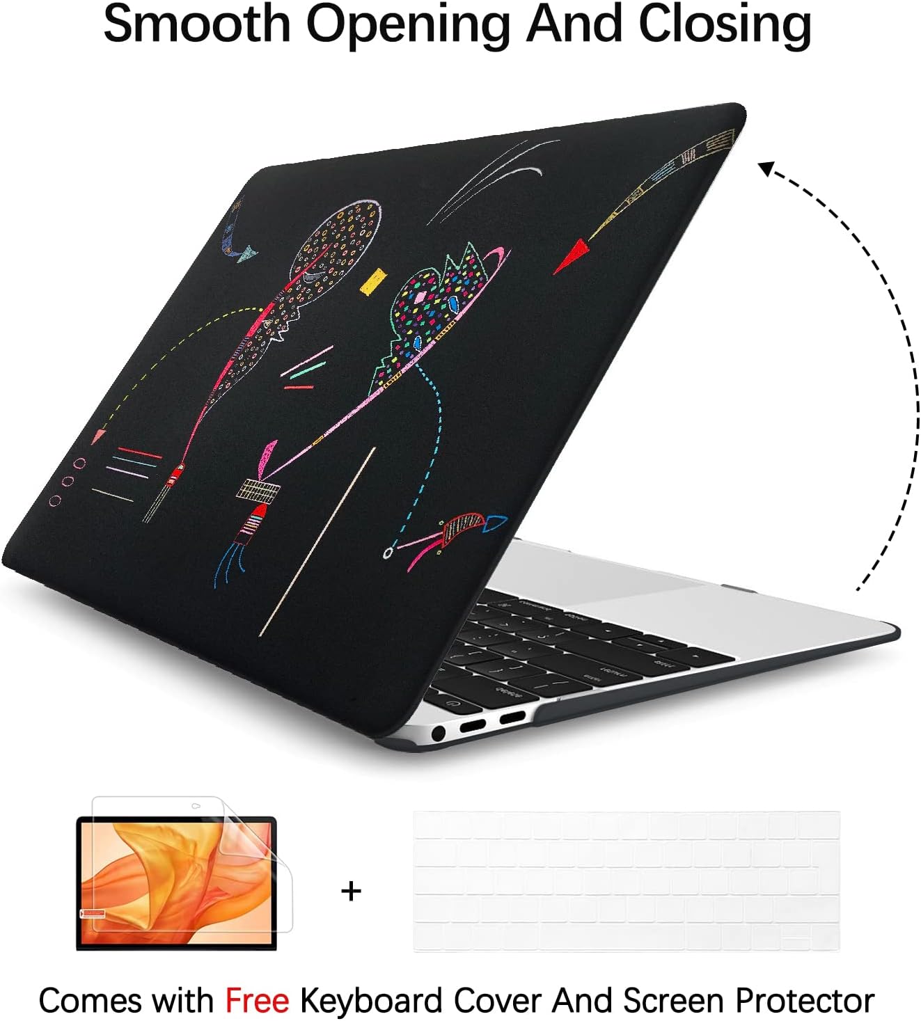 Compatible with MacBook Pro 13 inch Art Case Skin, 2022, 2021, 2020-2016 Release A1706/A1989/A2159 Slim Frosted Hard Shell with Keyboard Cover & Screen Protector (Two Sides by Wassily Kandinsky)