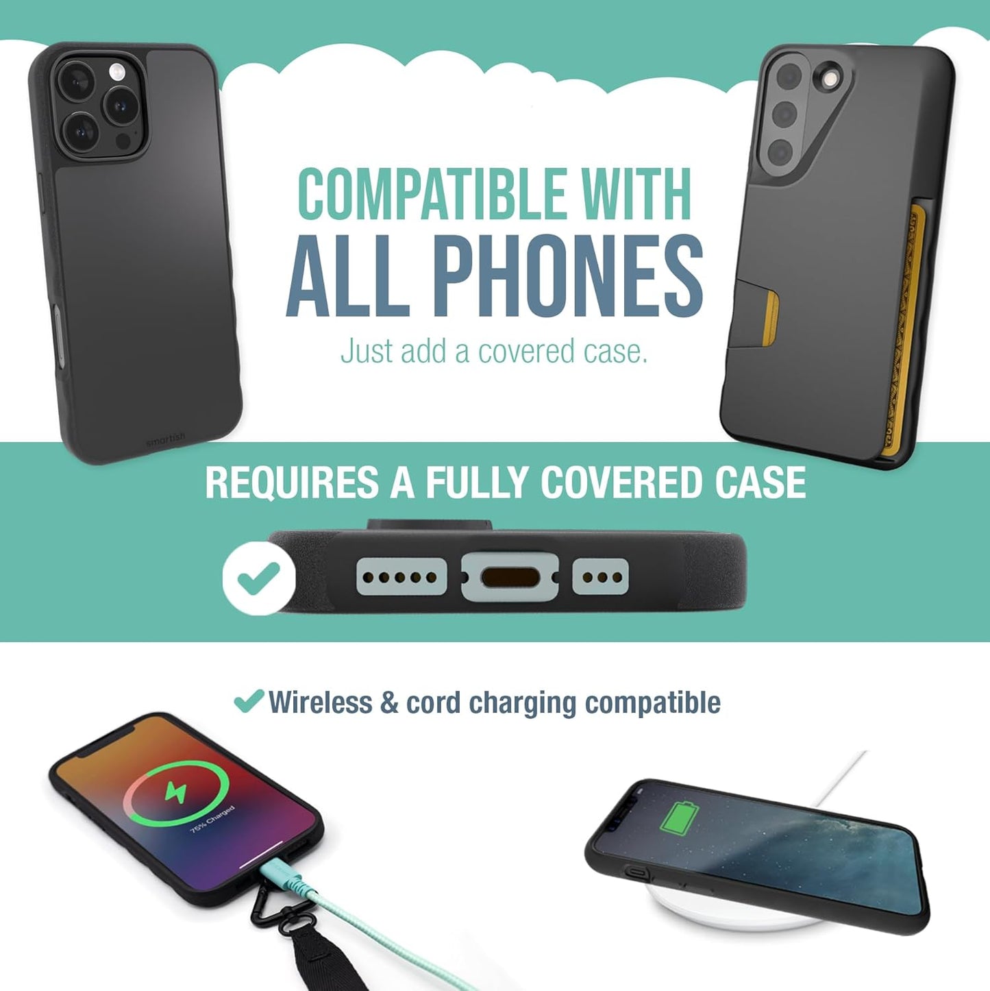 Smartish Phone Wristlet - Case Clinger - Universal iPhone Holder with Detachable Wrist Strap Loop with Phone Insert Unisex Gift for All Phone Cases iPhone, Galaxy, Pixel - Mauve It or Lose It