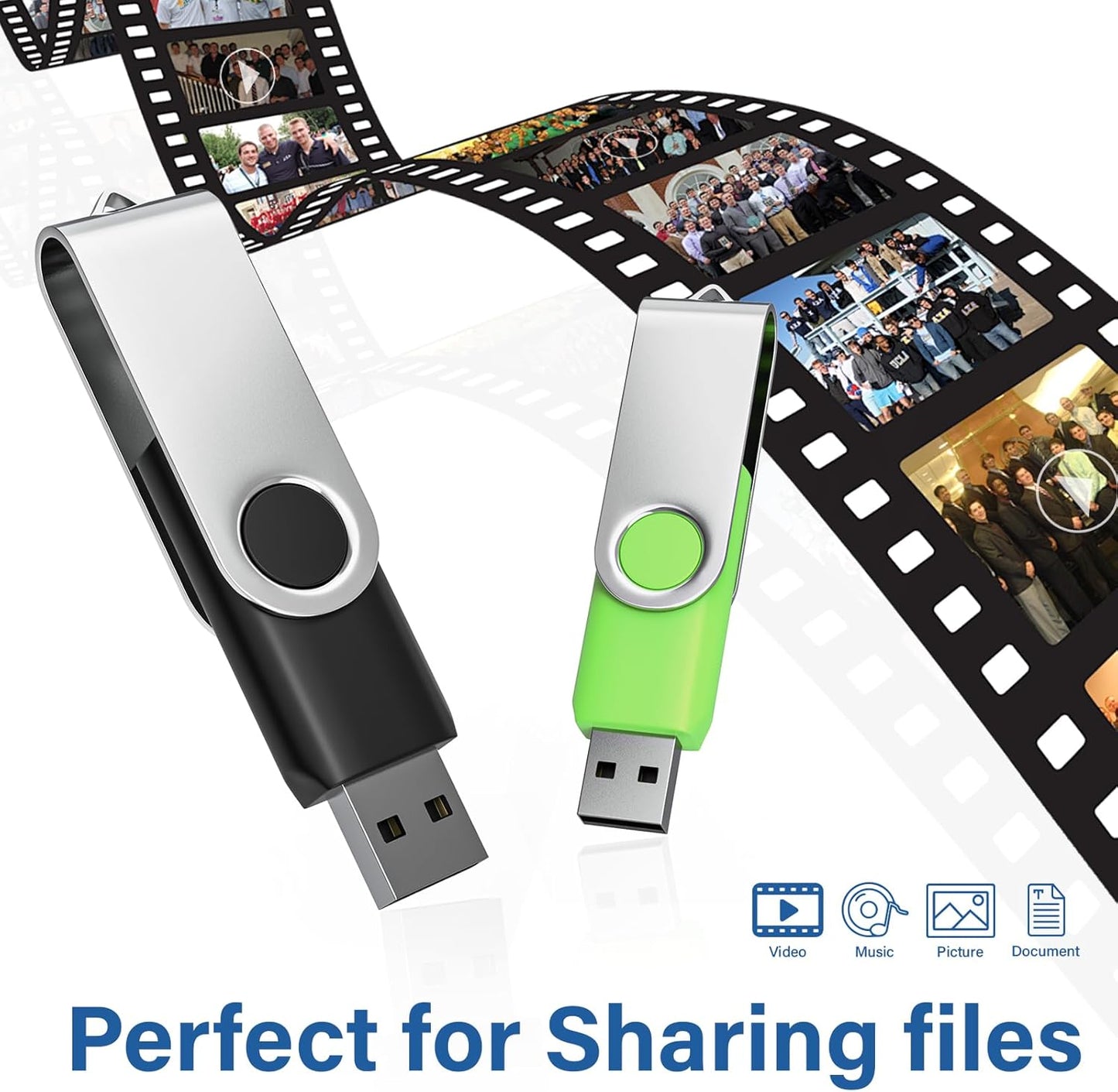 Flash Drives 8GB 20 Pack, Wooolken USB 2.0 Thumb Drives with Keychains Memory Stick USB Drive Pendrive for PC Laptop Computer (Mixcolors)