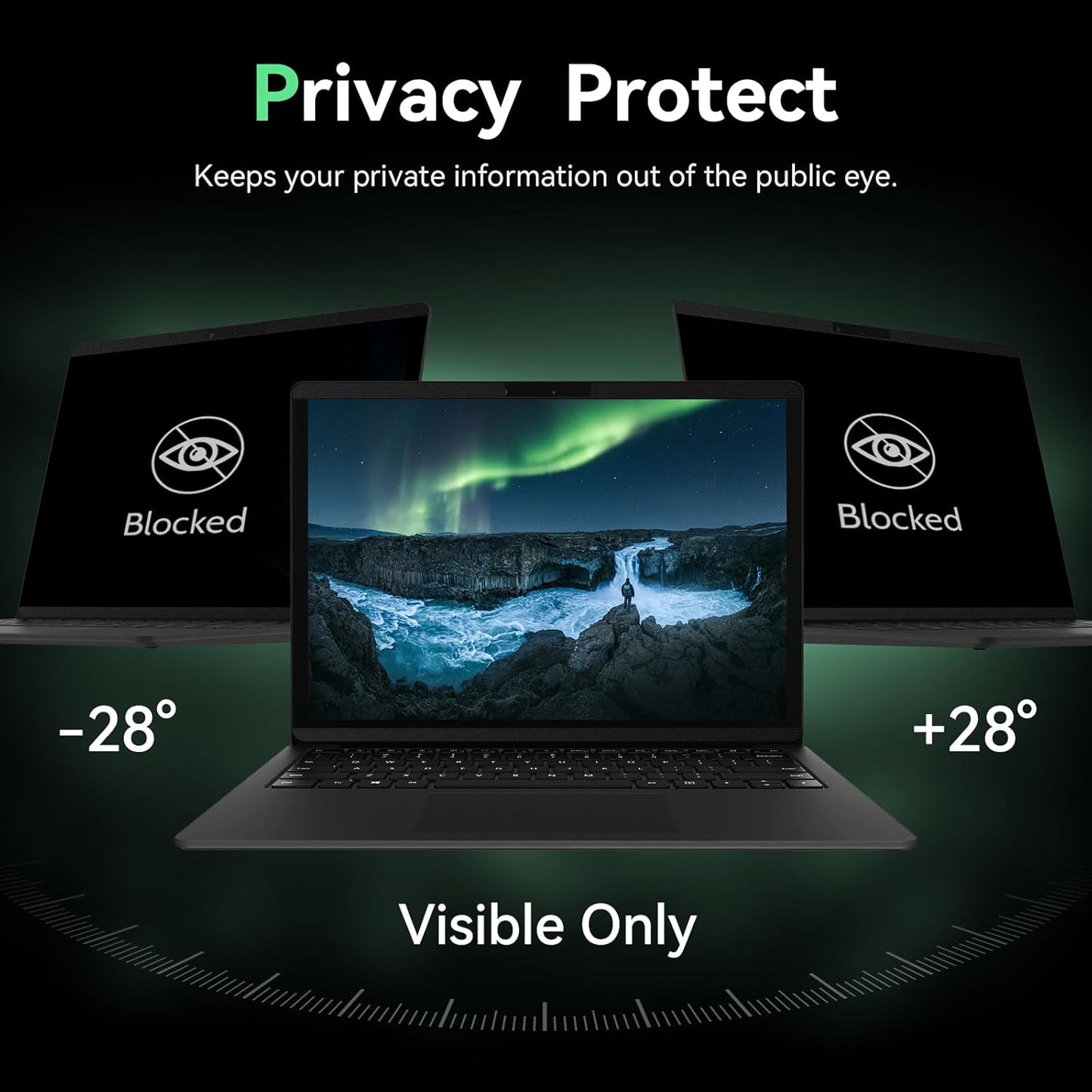 Magnetic 13.5 Inch Surface Laptop Privacy Screen for Microsoft Surface Laptop 5/4/3/2/1, Removable Film Anti-Spy Filter Black Security Protector, Anti Glare Blue Light Shield Matte Screen Guard