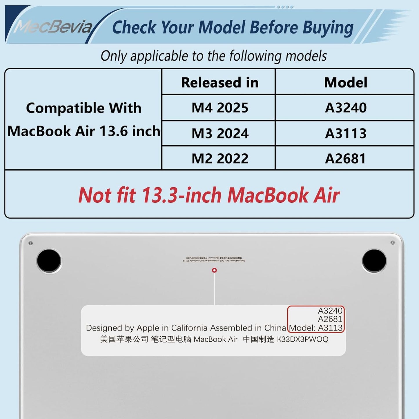 Compatible with MacBook Air 13.6 inch Case, M4 A3240/M3 A3113/M2 A2681 (Released 2025 to 2022), Hard Shell, Keyboard Cover, Screen Protector, Webcam Cover & Type-C Adapter, Astronauts Stars