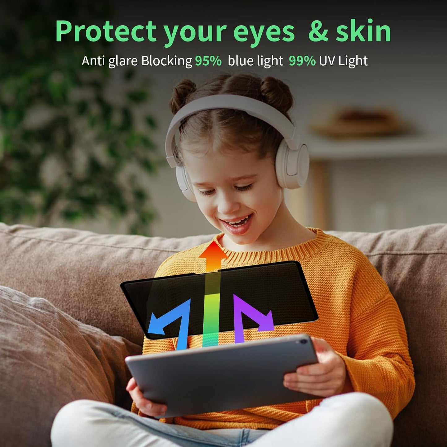 Privacy Screen Protector for iPad Pro 11 Inch M4 2024 5th Generation (A2836 A2837 A3006), Nano iPad Pro 11" Removable Filter Easy Install Film Bubble-Free Guard Anti Blue Light Anti-Spy Shield"