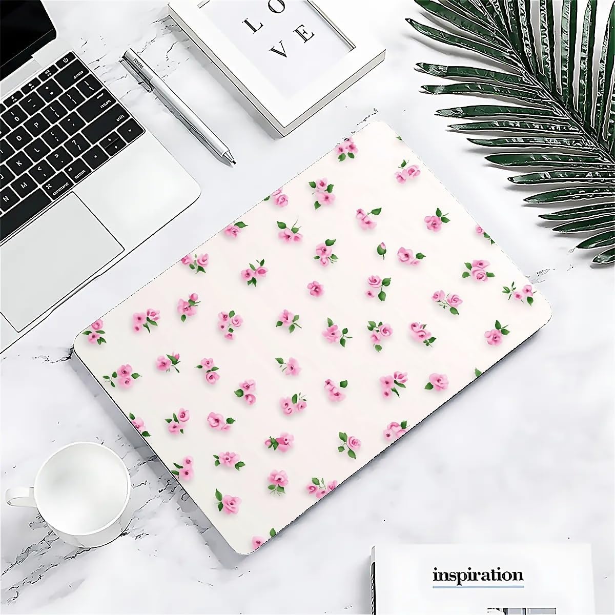 Compatible with MacBook Air 13.3 13.6 Inch Case 2022 2021 2020 2019 Plastic Hard Shell Case Cover,13.3 Air (A1932/A2179/A2337), Pink Rose