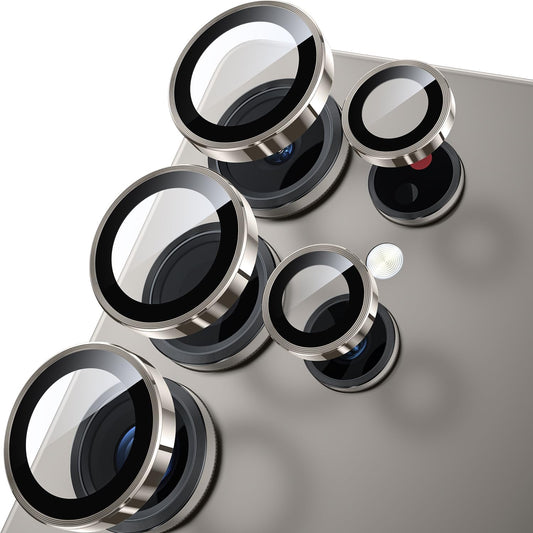 WSKEN for Samsung Galaxy S25 Ultra Camera Lens Protector - Ultra Thin Case Friendly, 9H Shatterproof Tempered Glass with Aluminum Metal Circle Camera Screen Protector Cover Accessories, Gray