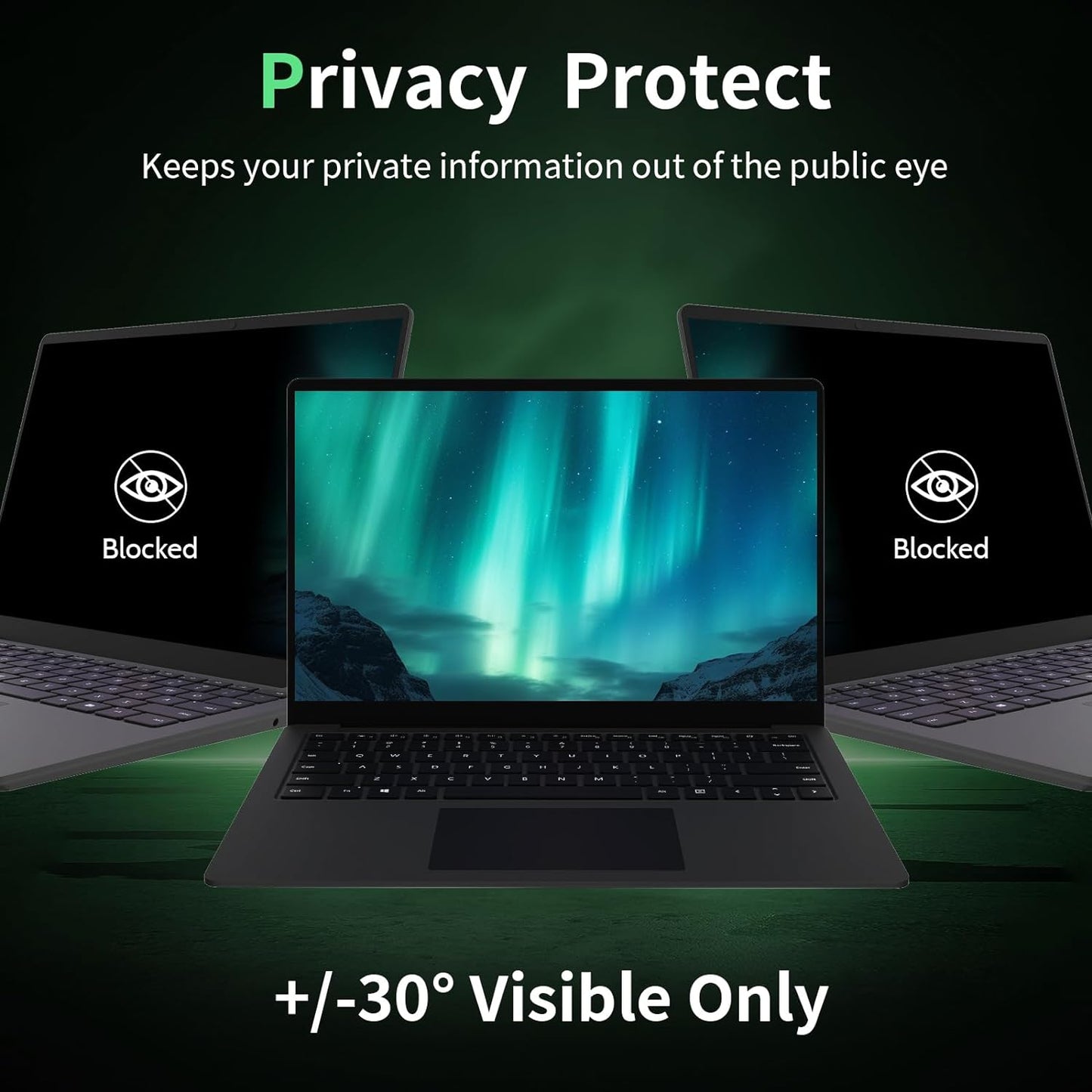 Laptop Privacy Screen 14 Inch, Laptop Screen Privacy Shield 16:10 Aspect Ratio Anti-Glare Blue Light Computer Monitor Protector,Removable 14in Filter for Lenovo HP Dell Acer Asus Thinkpad Envy Xps
