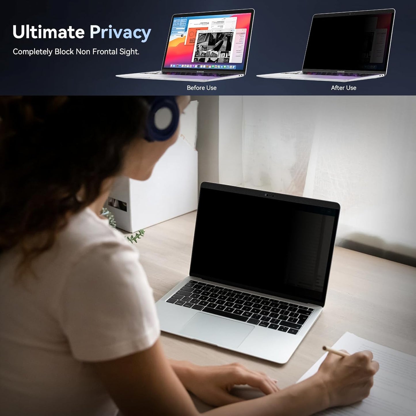Magnetic Privacy Screen Protector Compatible With MacBook Pro 14 Inch (2021-2024, M1, M2), Removable Anti Spy Blue Light Glare Shield, Laptop Privacy Filter for Mac Pro 14in (A2918/A2992/A2442/A2779)
