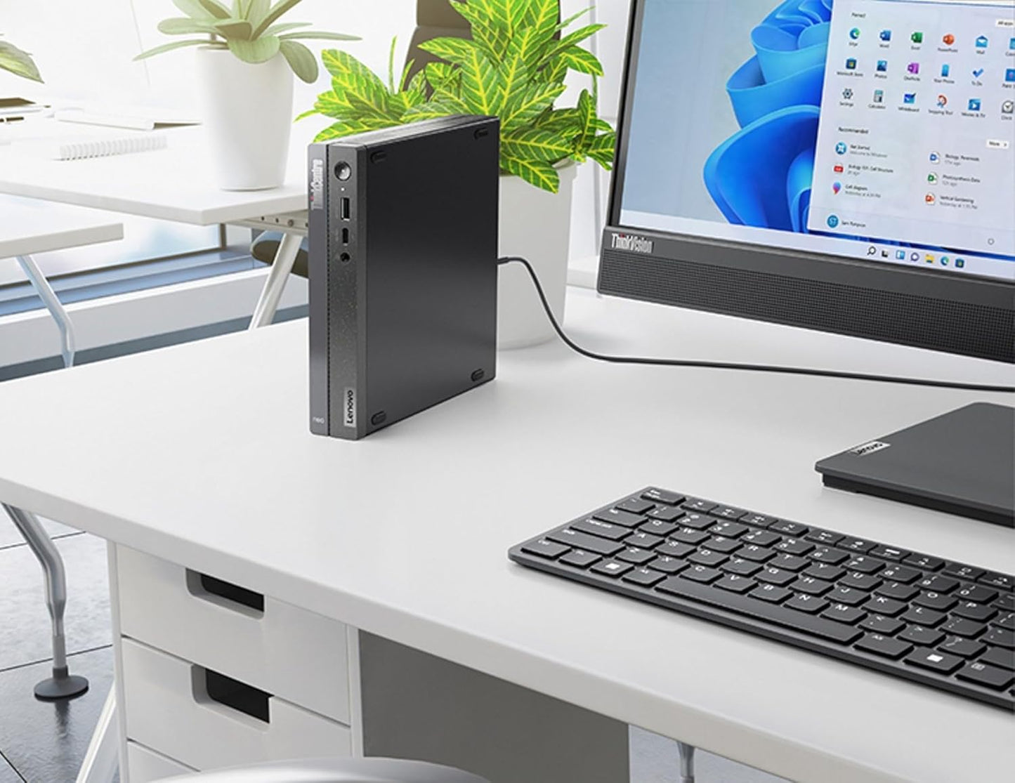 Lenovo ThinkCentre 50q Gen 4 Business Mini Desktop, 13th Gen Intel Core i5-13420H, 64GB RAM, 2TB PCIe SSD, Display Port, RJ-45, HDMI, Wi-Fi 6, Windows 11 Pro, Black
