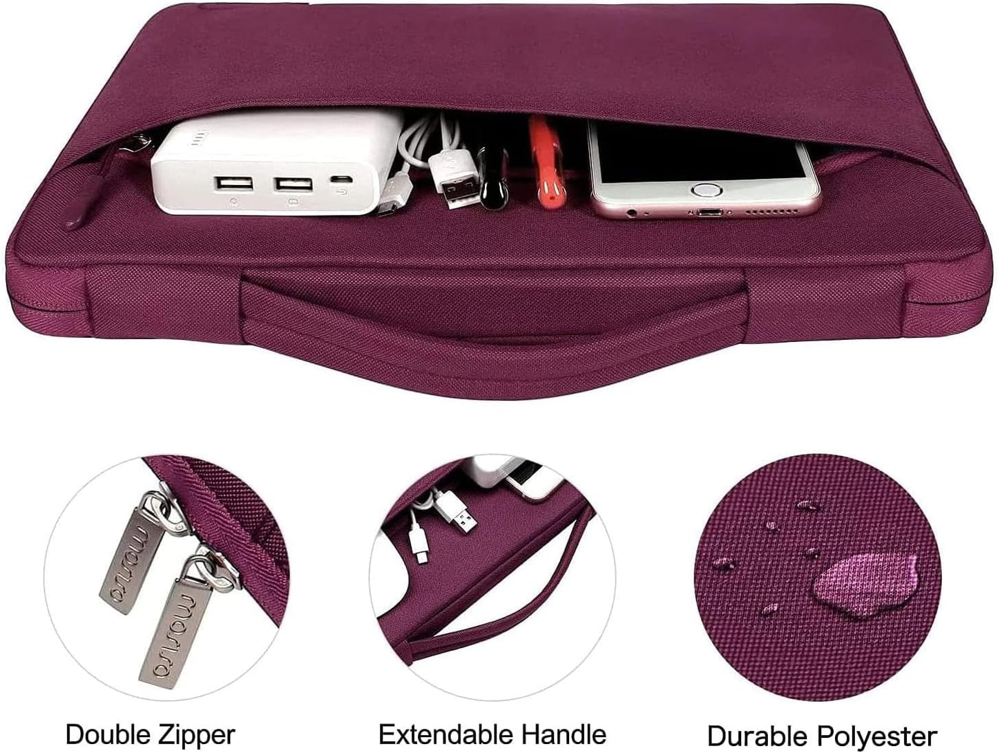 MOSISO Compatible with MacBook Air 13 inch Case 2025 2024 2023 2022 M4 A3240 M3 A3113 M2 A2681, Hard Shell&Sleeve Bag&Keyboard Skin&Webcam Cover&Screen Film for MacBook Air 13.6 inch, Burgundy