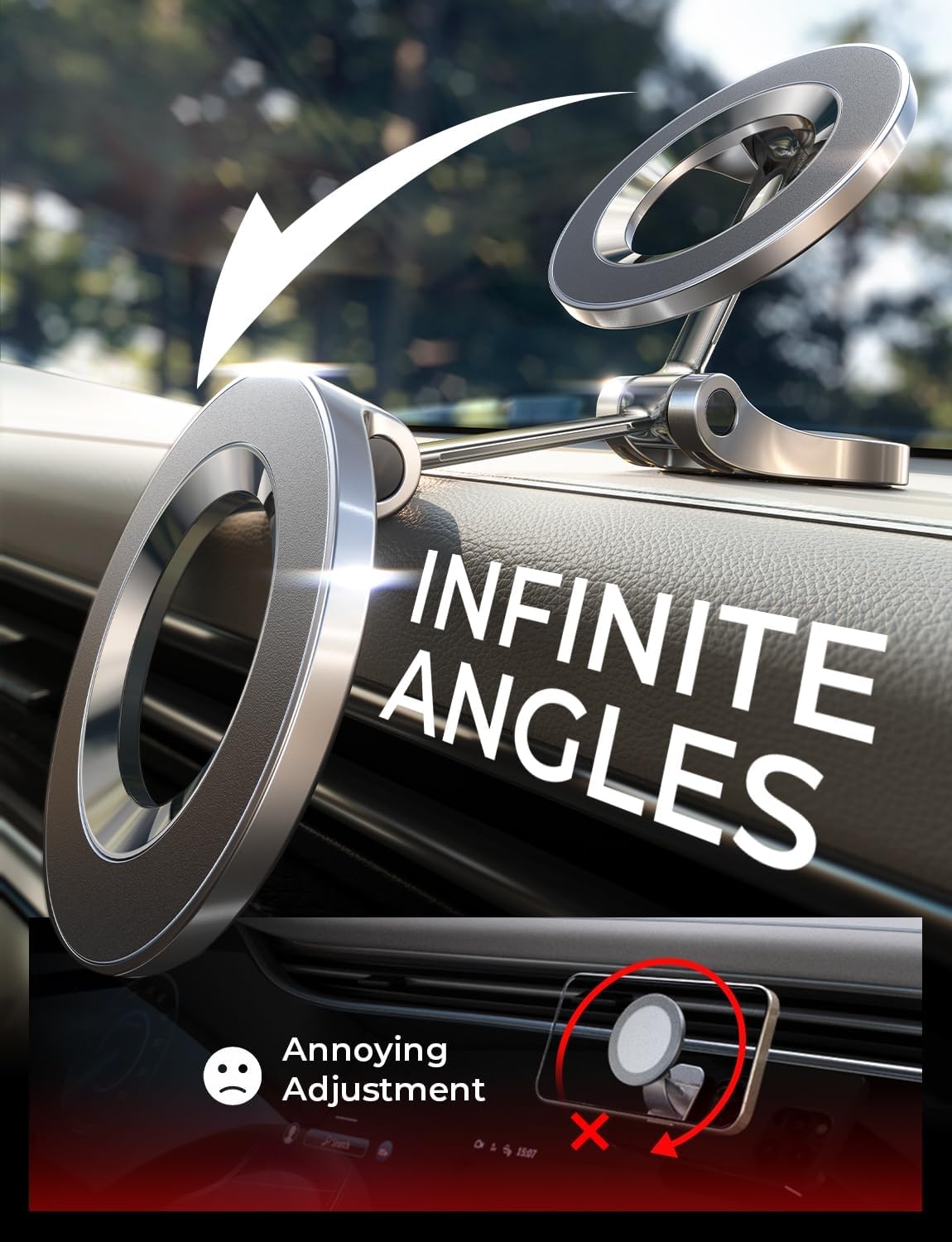 LISEN for Magsafe Car Mount, Ultra Magnetic Phone Holder for Car Dashboard, 17X Stability Car Accessories for iPhone 16 Pro Max,Gifts for Men Women Him Her, Fit for iPhone16 Pro/Pro Max 15 14 13 12