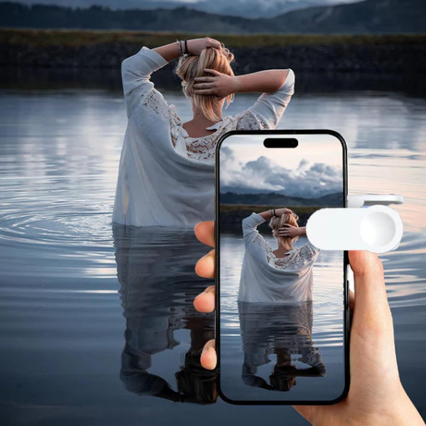 Mirror Effect Lens - Capture Stunning Reflections Instantly,Camera Mirror Reflection Clip for Back Camera Recording, Adjustable Hd Glass Phone Shooting Reflection Mirror (Mix)