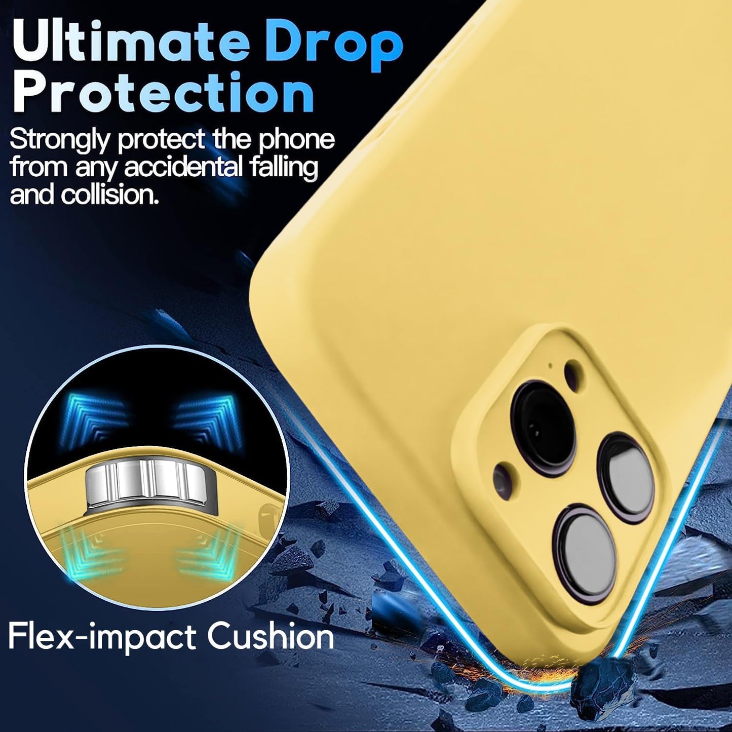 Blaspins Crossbody Strap Phone Case for iPhone 13 Pro Max, Adjustable Rope, Belt Neck Lanyard, String Detach Lanyard, Drop Proof Sturdy, Wrist Hand Free Protective Cover 6.7 inch 13 Pro Max - Yellow