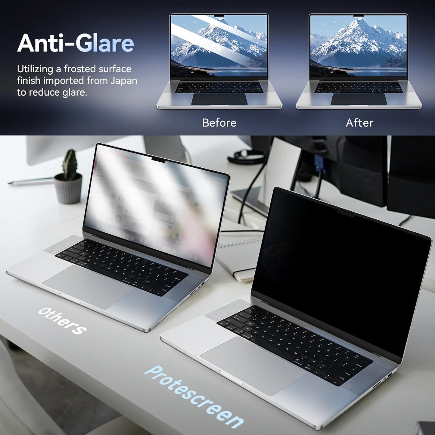 Magnetic Privacy Screen Protector Compatible with MacBook Air M2 13.6 Inch (2022 Release), Removable Anti Spy Blue Light Glare Shield Film Laptop Privacy Filter for Apple Mac Air 13" M2 (A2681)"