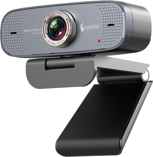 Angetube 1080P Web Camera for Computer HD Webcam with Microphone - USB PC Camera with 90-Degree Wide Angle, Plug and Play for Zoom | Skype | Teams | Streaming | Video Calling