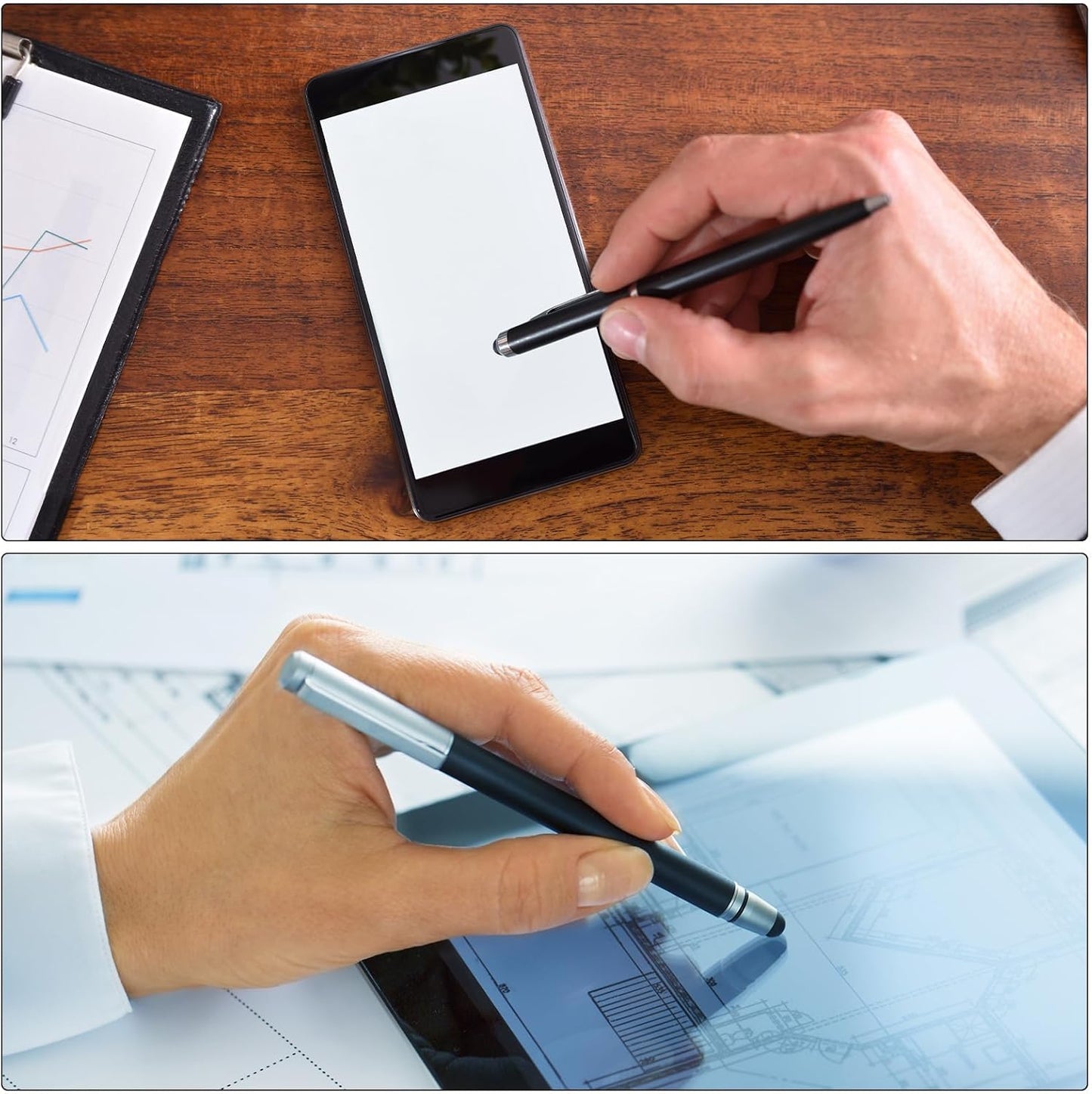 MECCANIXITY 12pcs 8mm Stylus Pen Fine Tips Conductive Fiber Capacitive Touch Screen Pens Tip Universal Replacement