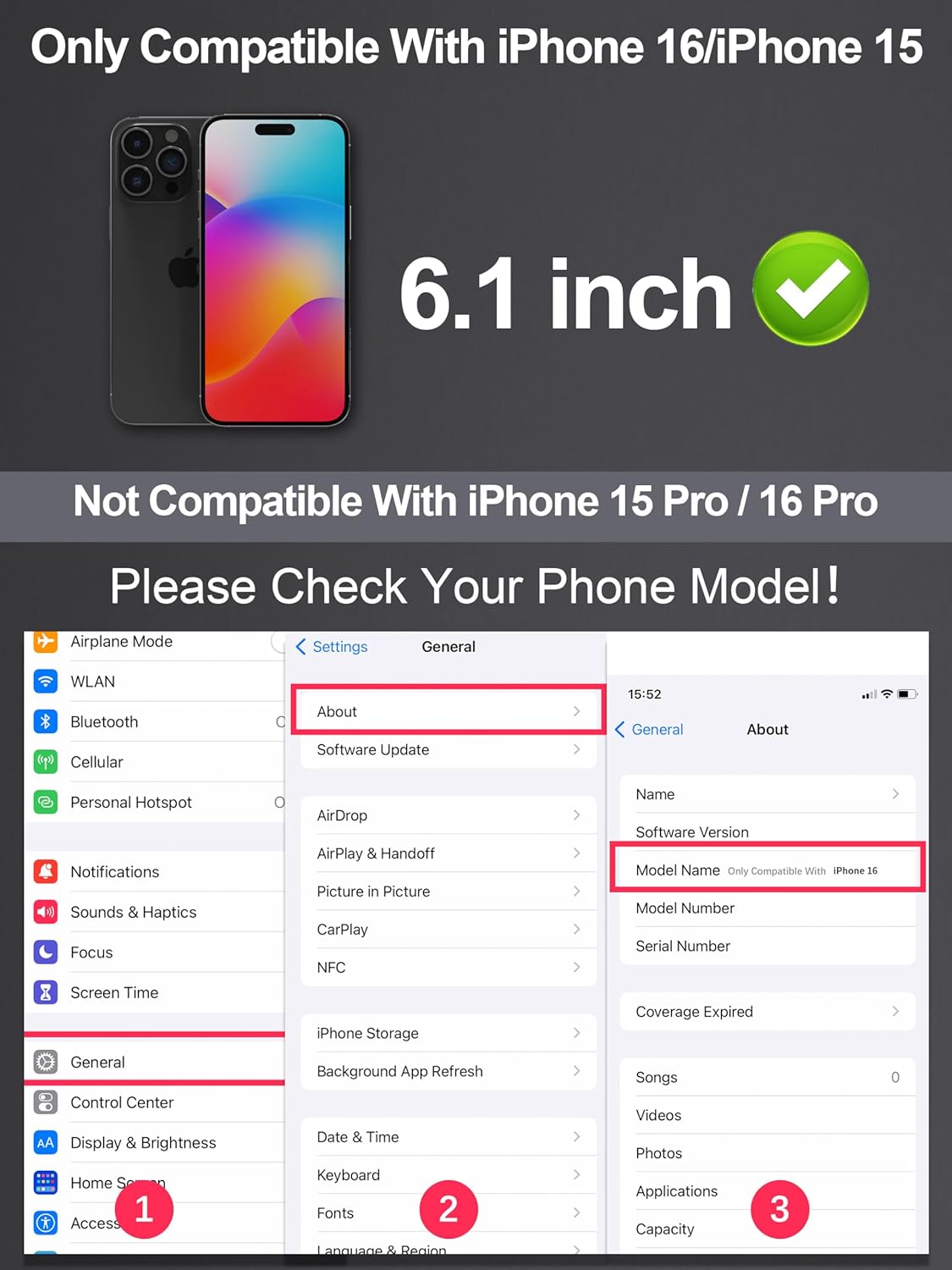 2 Pack for iPhone 16/iPhone 15 Matte Screen Protector 6.1 inch, Anti Fingerprint Anti Glare Screen Protector Tempered Glass Easy Installation