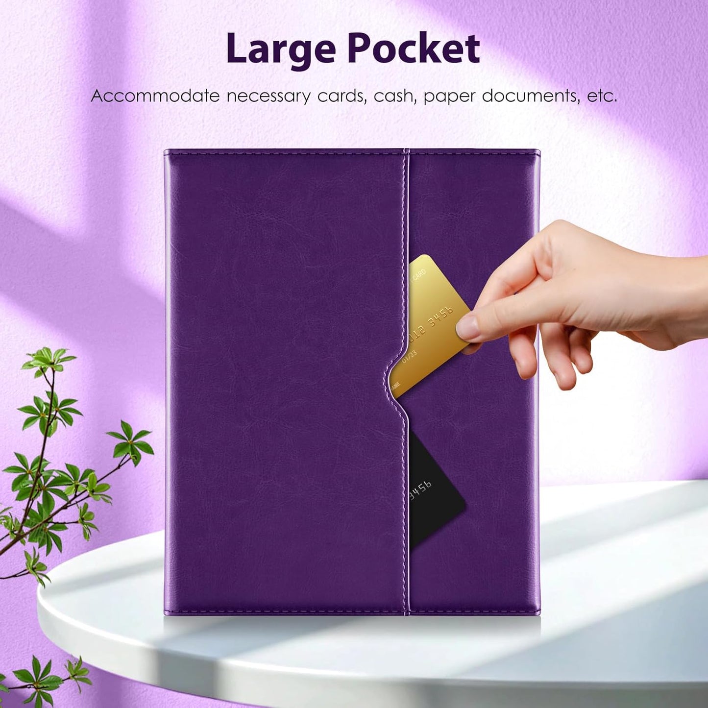 DTTO for iPad 11th (A16)/ 10th Generation Case with Keyboard (2025/2022), 7 Colors Backlit Wireless Detachable Keyboard Leather Folio Cover with Pencil Holder & Pocket, Deep Purple