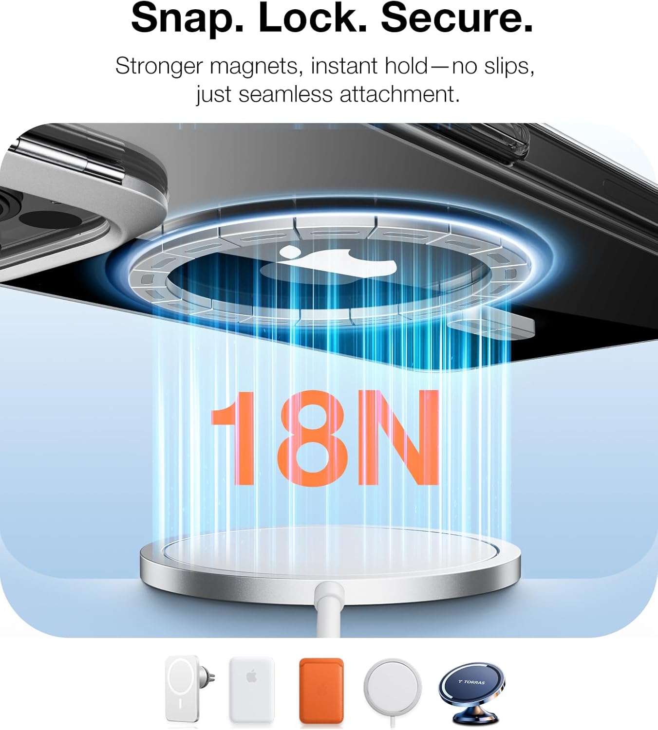 TORRAS Magnetic Kickstand for iPhone 15 Pro Case, [Compatible with MagSafe] [Built-in Camera Stand], Dual Camera Protection Mil-Grade Shockproof Anti-Yellowing Kickstand Case, Crystal Clear, 6.1""