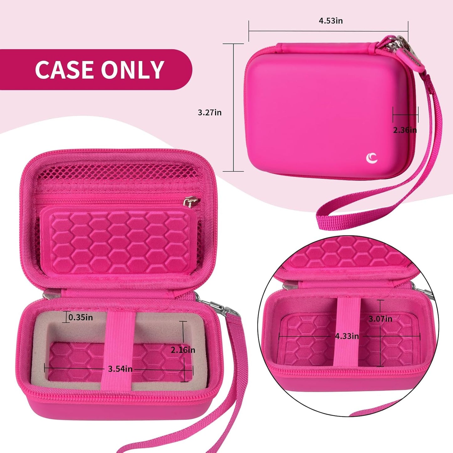 Carrying & Protective Case for Digital Camera, AbergBest 21 Mega Pixels 2.7" LCD Rechargeable HD/Kodak Pixpro/Canon PowerShot ELPH 180/190 / Sony DSCW800 / DSCW831 Cameras for Travel - Rose Red