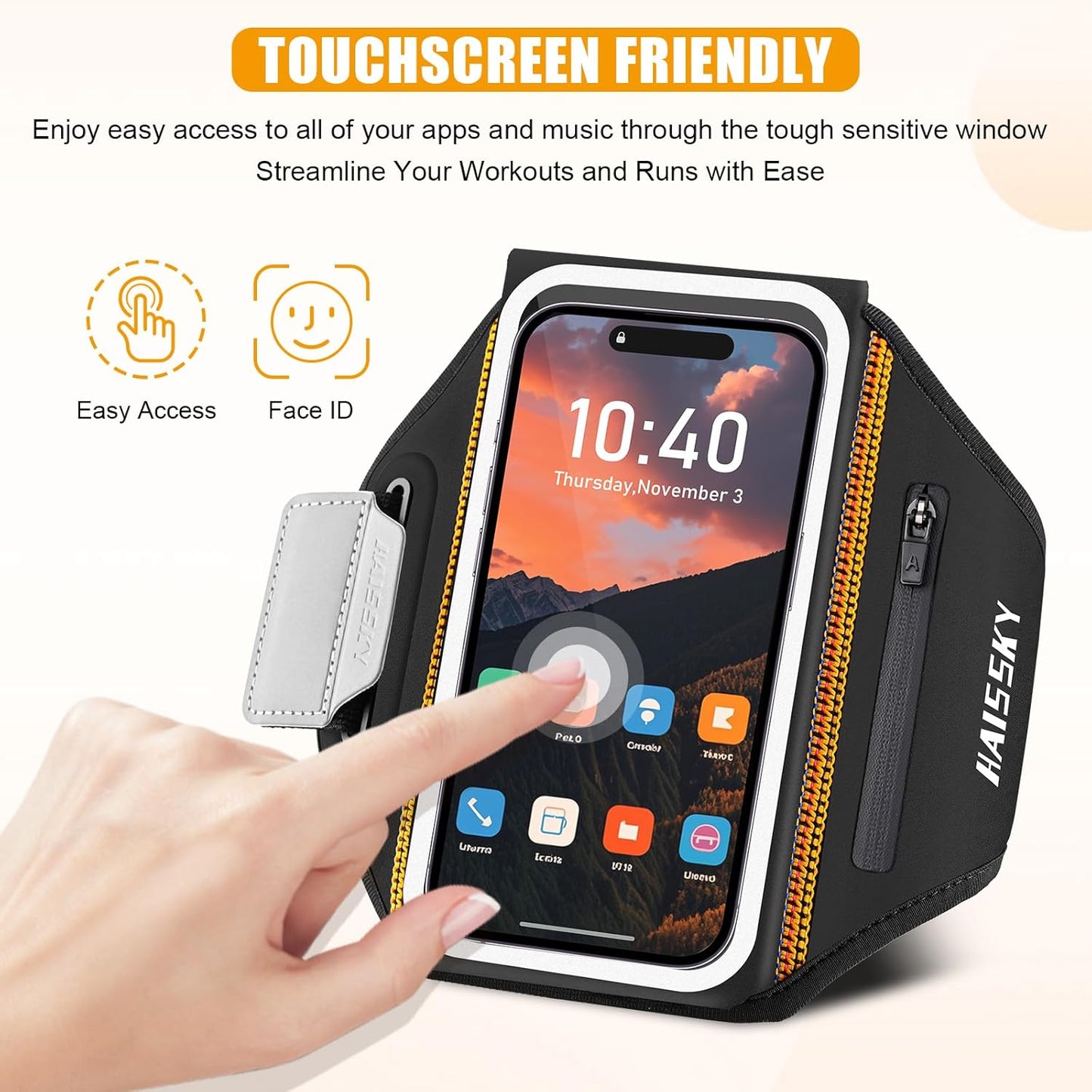 Running Armband for iPhone 15/14/13 Pro/Plus & Galaxy S20/S10, 3D Design Cell Phone Armband with Earphone Pouch Card Slot & Key Pockets, Water Resistant Sports Phone Holder Up to 6.9" Devices"