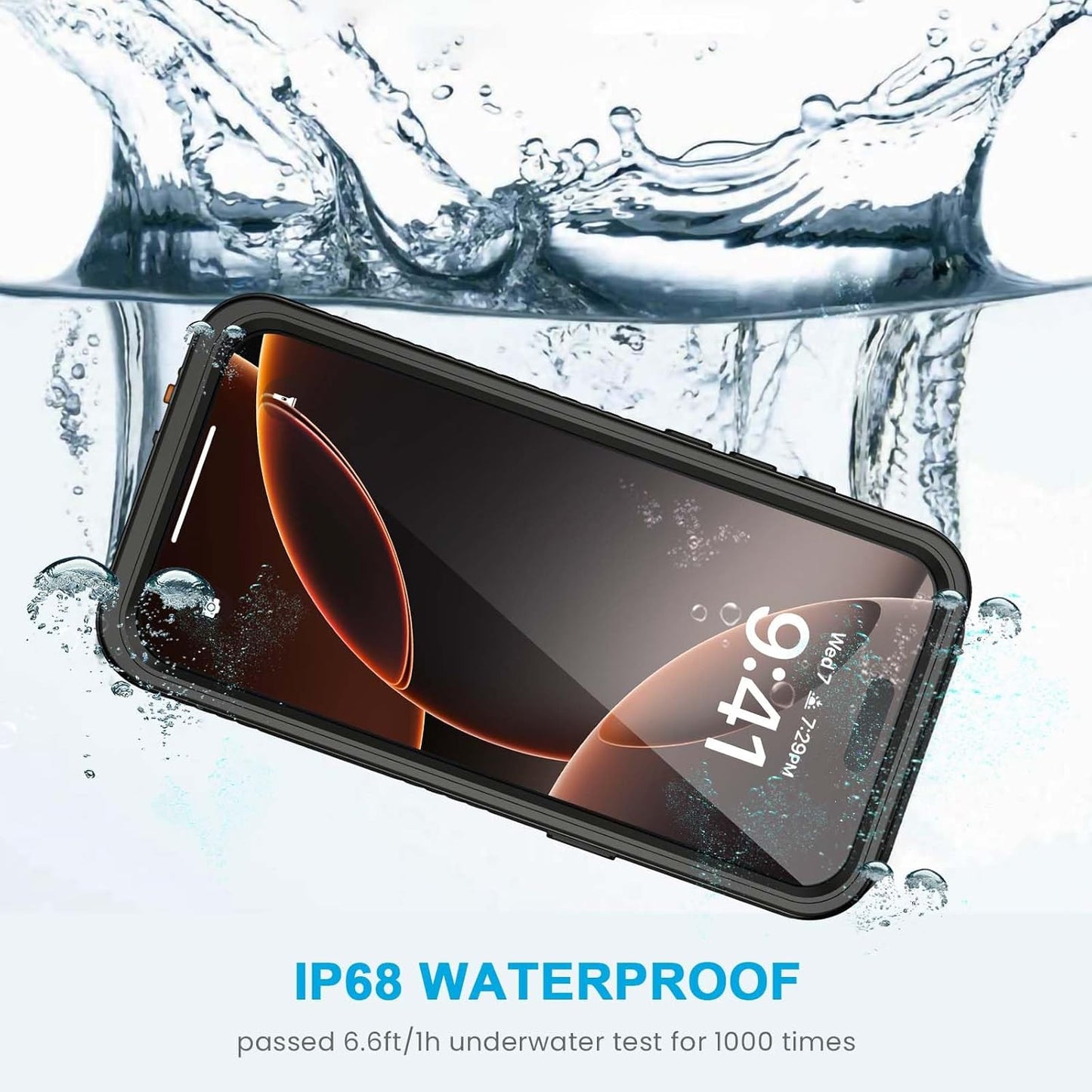 Lanhiem Magnetic for iPhone 16 Pro Max Case, Waterproof Dustproof Cover [Built in Screen Protector] [Compatible with MagSafe], Full Body Heavy Duty Phone Case for iPhone 16 Pro Max - 6.9” (Black)