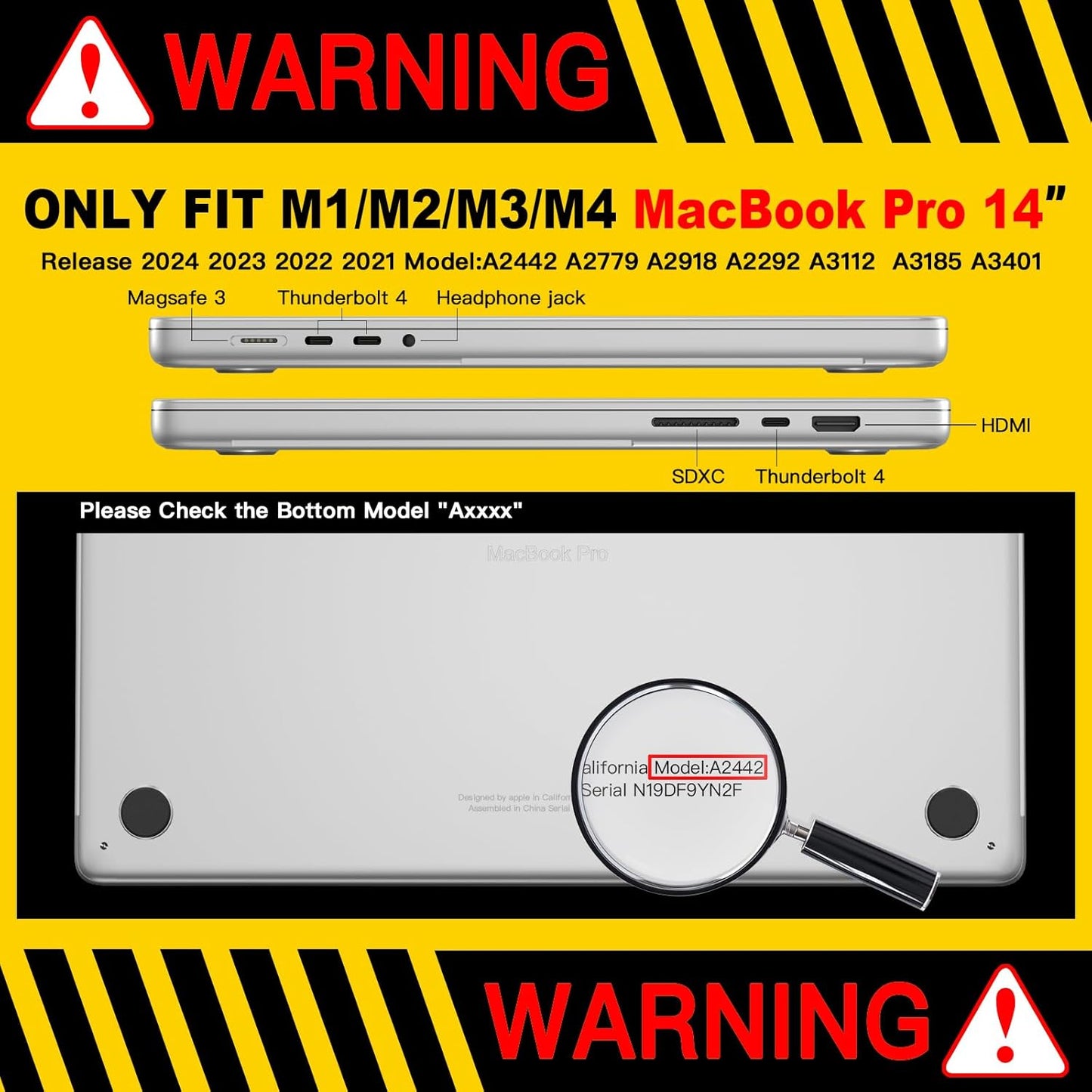 CISSOOK Ocean Case for MacBook Pro 14 inch 2021 2022 2023 2024 Release Model A2442 M1 &A2779 M2 &A2992 A2918 M3 & A3112 A3185 A3401 M4 Pro/Max Chip, Wave Hard Shell for Pro 14-inch with Touch ID