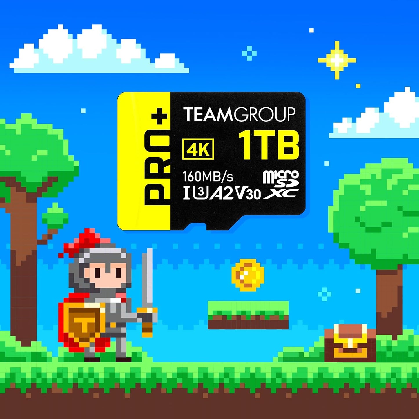 TEAMGROUP A2 Pro Plus Card 2TB Micro SDXC UHS-I U3 A2 V30, R/W up to 160/110 MB/s for Nintendo-Switch, Steam Deck, Gaming Devices, Tablets, Smartphones, 4K Shooting, with Adapter TPPMSDX2TIA2V3003