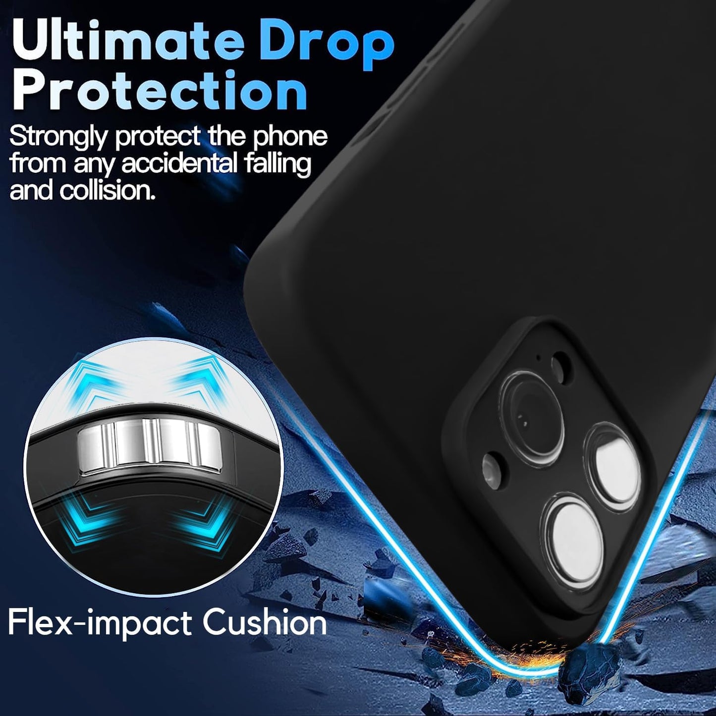 Blaspins Crossbody Lanyard Strap Case for iPhone 14, Neck Cross Body, Adjustable Holder Removable, Drop Protection Shockproof, Hands-Free Silicone Case Cover 6.1 inch, 150 cm Strap, iPhone 14 - Black