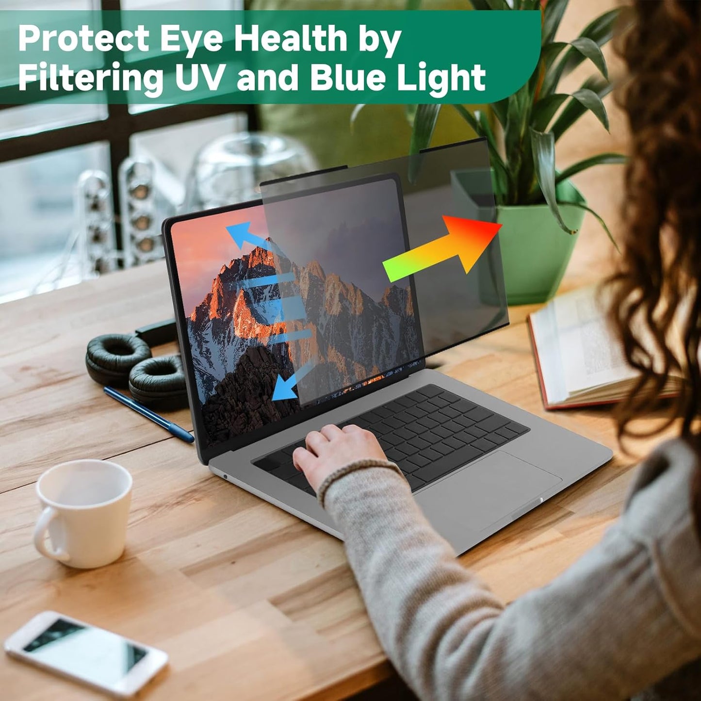 Nano-Suction Laptop Privacy Screen 14 Inch 16:10, Removale Screen Privacy Shield for Laptop, Anti Glare, Anti Bule Light, Screen Protector for Lenovo HP Dell Acer Asus Thinkpad