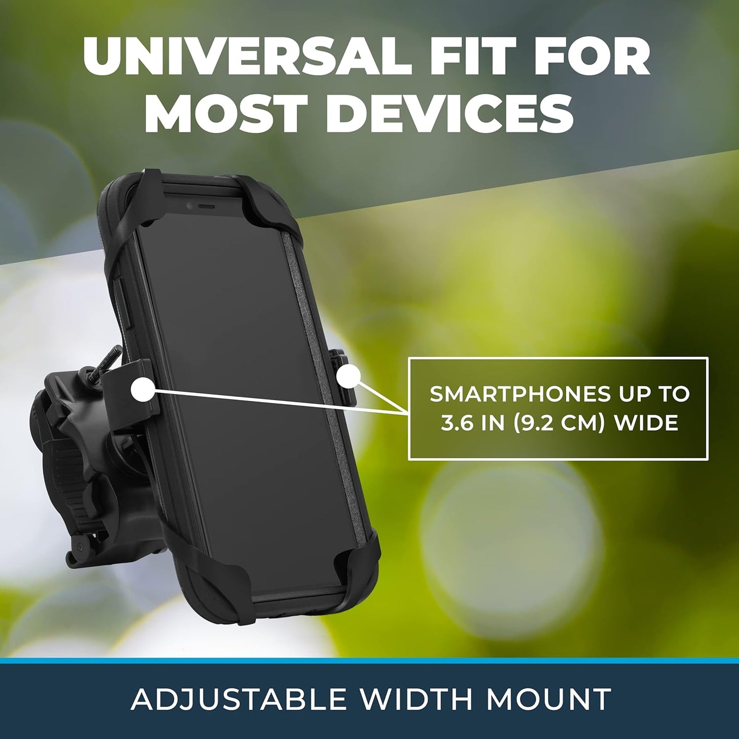 Roam Universal Cell Phone Holder Net Mount - Adjustable Up to 3.6" W x 7"" L - 360° Rotation - Hands Free Navigation System for Motorcycle eBike Dirt Road Cruiser Scooter - Orange"
