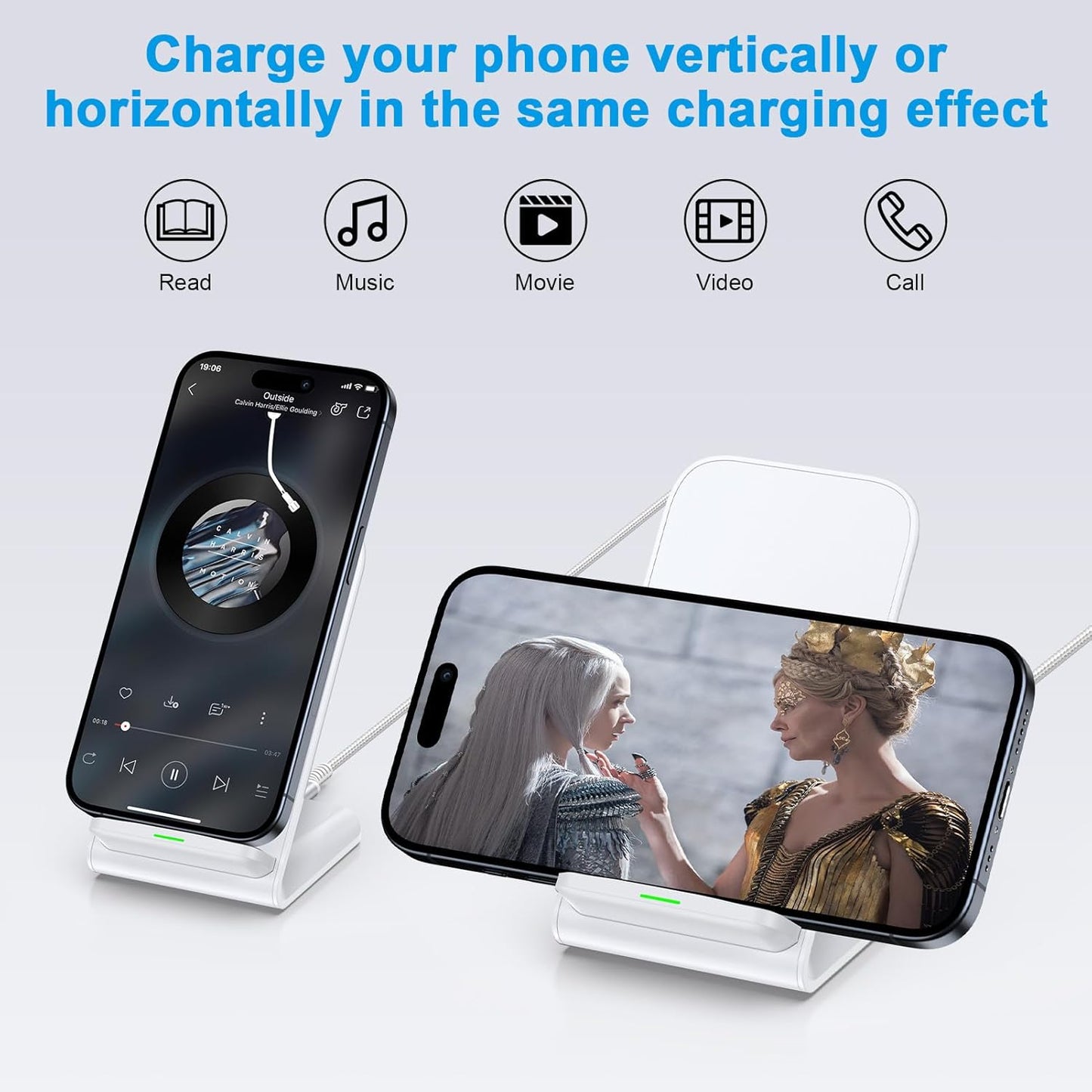Pixel Fast Wireless Charger, 15W Wireless Charging Stand for Google Pixel 9a 9 Pro XL 8a 8 Pro 7a 7 Pro 6 Pro, Android Phone Wireless Charger Stand for Samsung Galaxy S25 Ultra S24 S23, iPhone 16 15