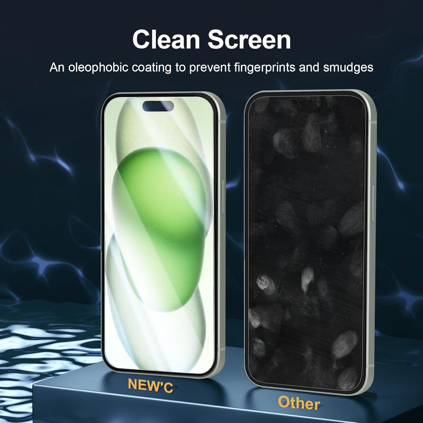 NEW'C 3 Pack Designed for iPhone 16 Plus,15 Plus Screen Protector (6.7 inches),Enhanced Tempered Glass Protection with easy installation tool included,Ultra Resistant