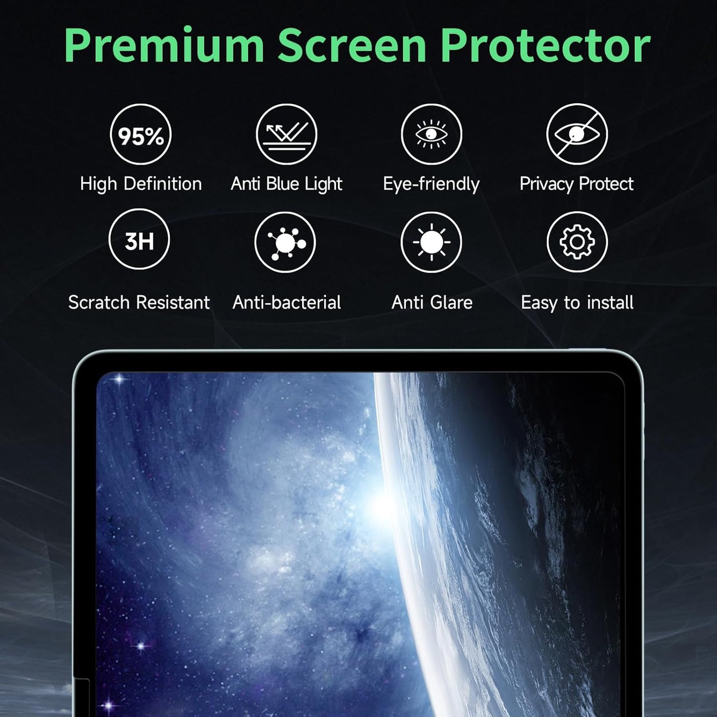 Privacy Screen Protector for iPad Pro 11 Inch M4 2024 5th Generation (A2836 A2837 A3006), Nano iPad Pro 11" Removable Filter Easy Install Film Bubble-Free Guard Anti Blue Light Anti-Spy Shield"