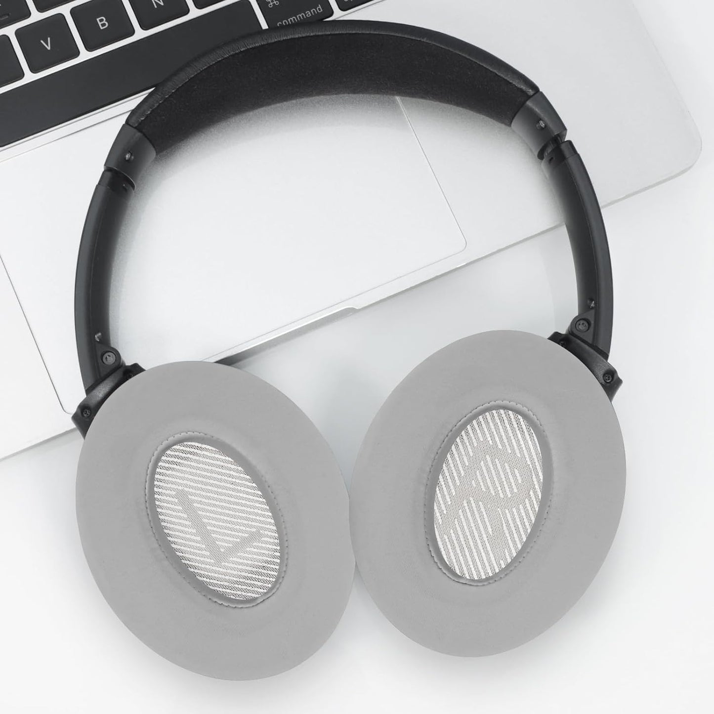 Full Cooling Gel Replacement Earpads for Bose Quiet Comfort QC35 Headphones Ear Pads Cushions with Breathable Ice Silk Fabric, High-Density Noise Cancelling Foam - Gray