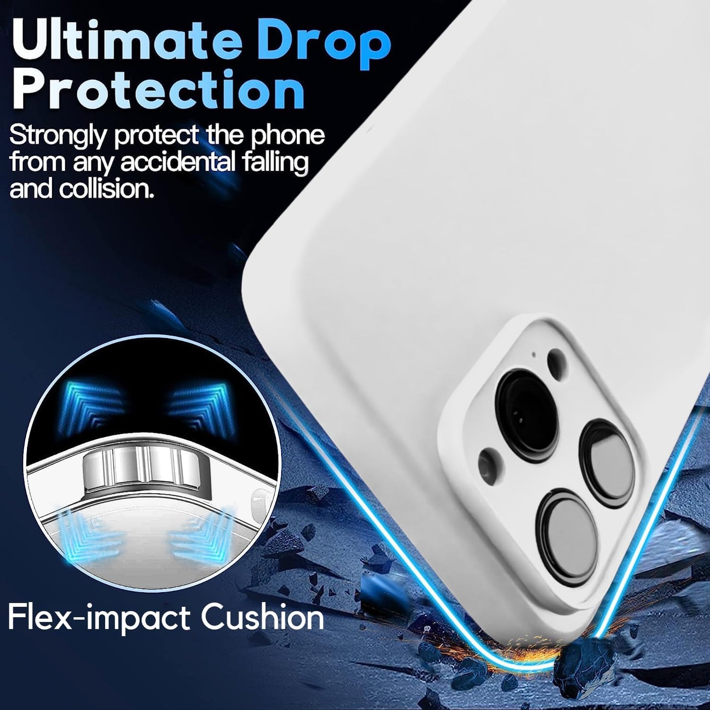 Blaspins Crossbody Lanyard Strap Case for iPhone 14, Neck Cross Body, Adjustable Holder Removable, Drop Protection Shockproof, Hands-Free Silicone Case Cover 6.1 inch, 150 cm Strap, iPhone 14 - White