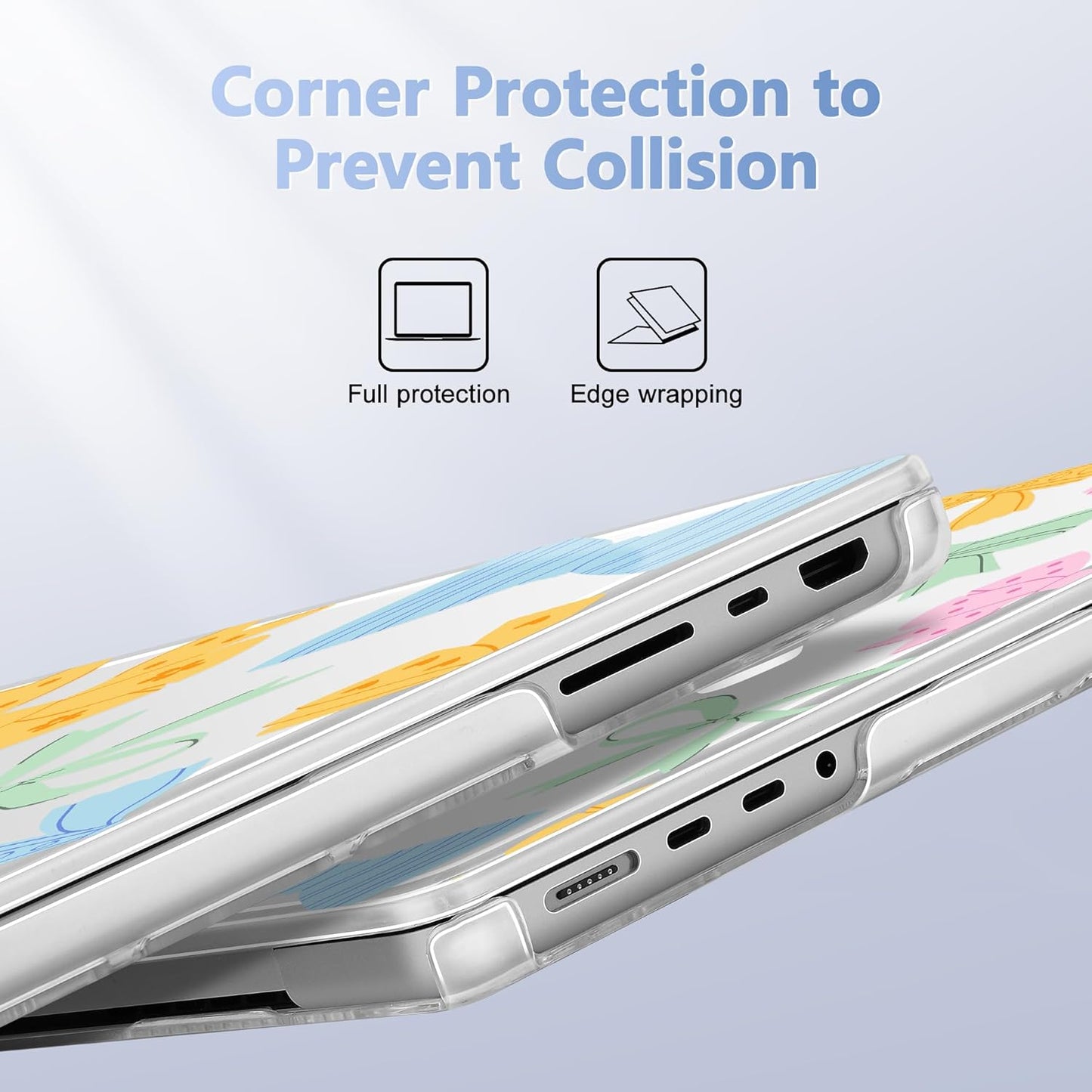 for MacBook Pro 16 inch Case 2021 2022 2023 2024 Release A3186 A3403 M4 A2991 M3 A2780 M2 A2485 M1 Pro/Max, Hard Shell Case with Screen Protector & Keyboard Cover, Colorful Bow