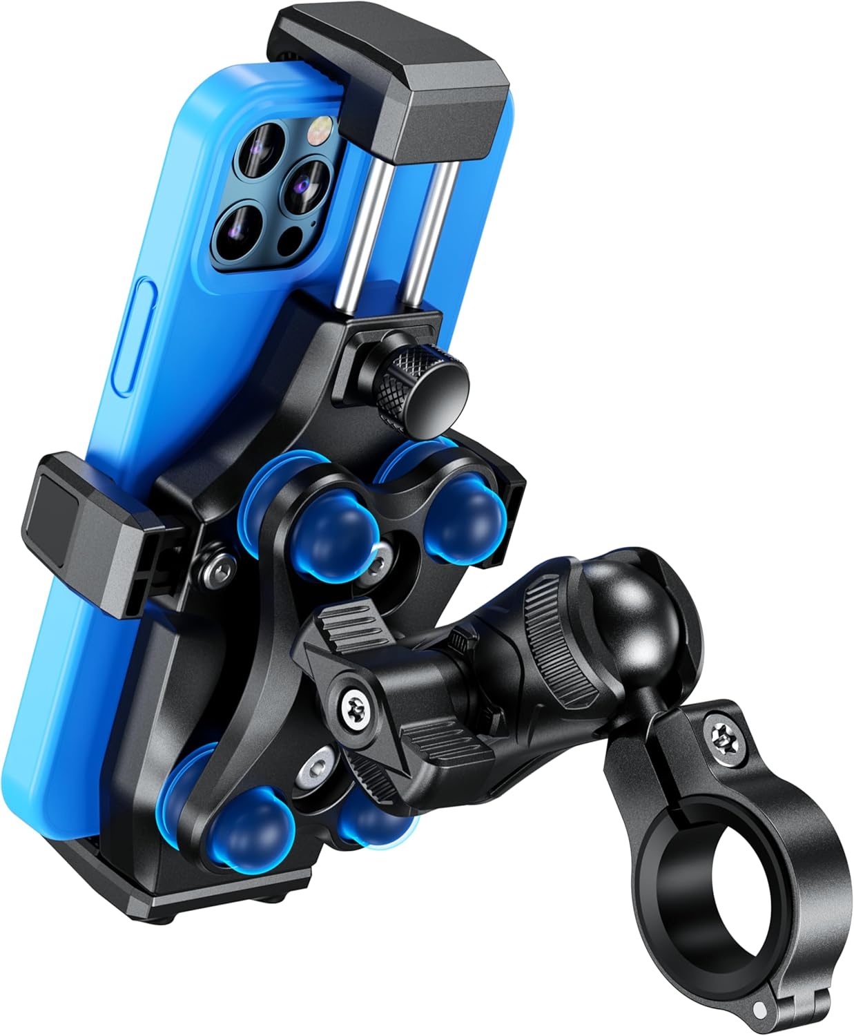 Kewig Motorcycle Phone Mount- [Vibration Dampener] [High-Speed Secure Lock] Motorcycle Cell Phone Holder, Bike Phone Handlebar Mount for 4.7-7.2" Smartphone"