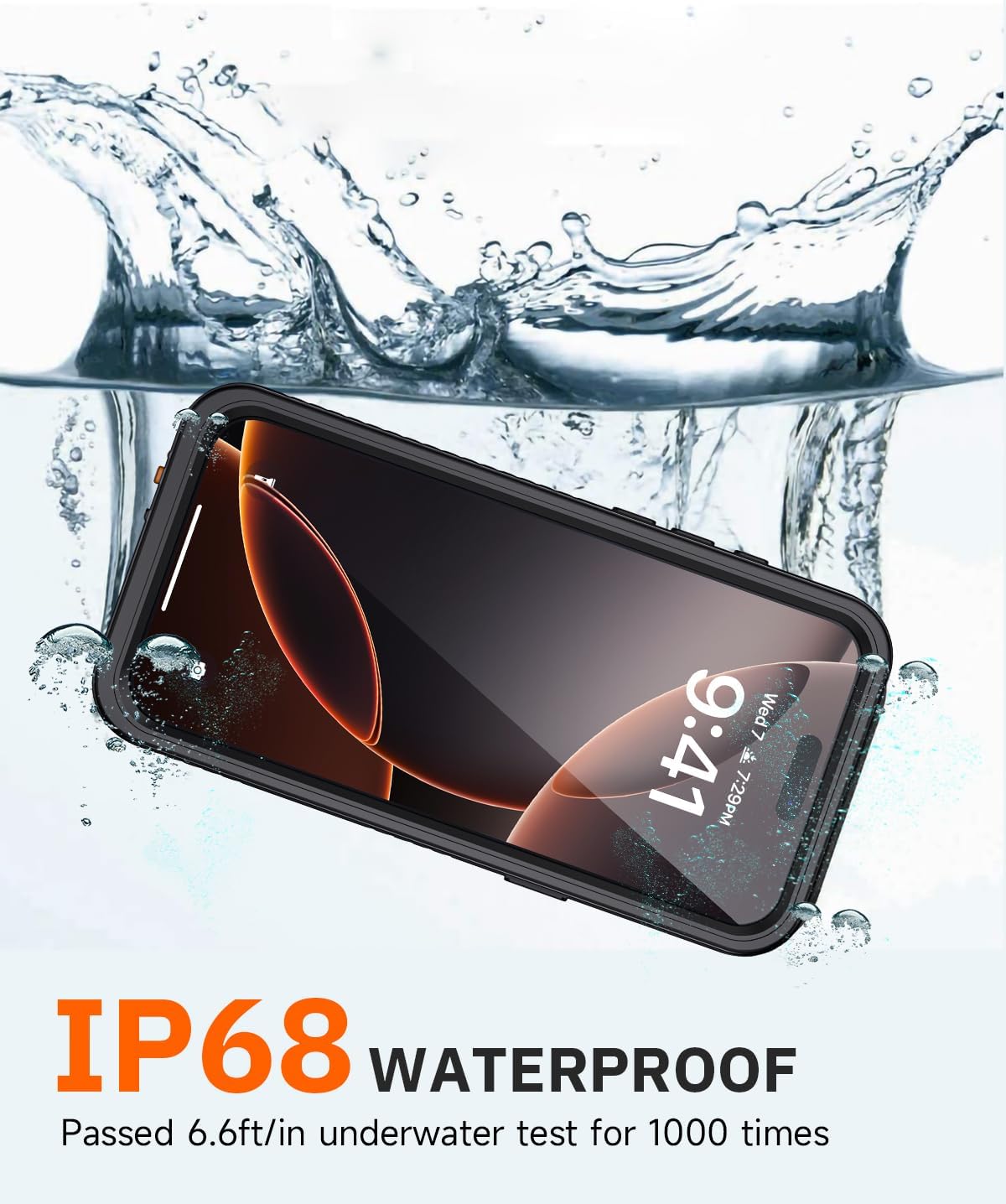 Lanhiem for iPhone 16 Pro Max Privacy Case, Waterproof Dustproof Shockproof Cases for 16 ProMax with Privacy Screen Protector, Full Body Protective Cover for iPhone 16 Pro Max - 6.9 inch (Black)