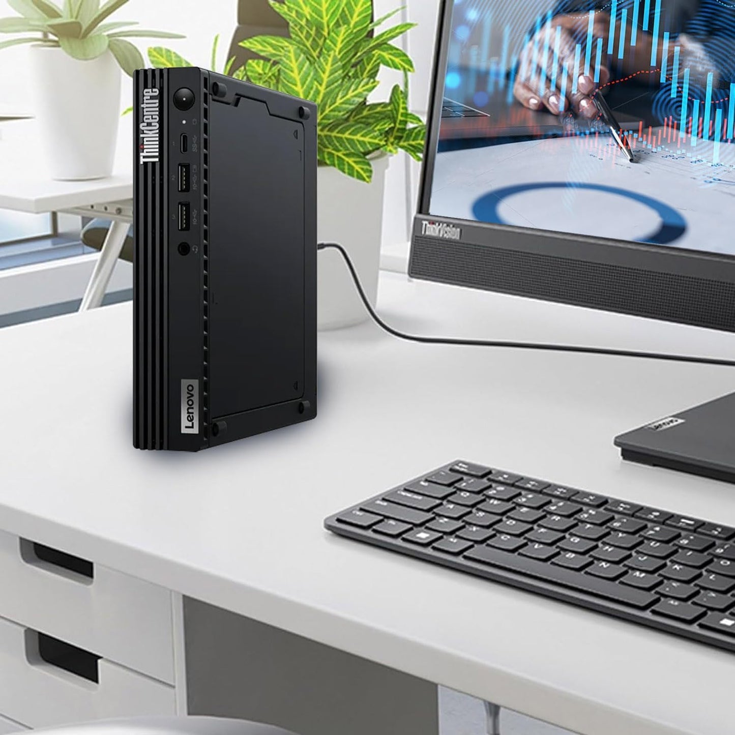 Lenovo ThinkCentre M70q Tiny 1L Business Desktop Computer, 12th Gen Intel Hexa-Core i5-12500T (Beat i7-11700T), 64GB DDR4 RAM, 1TB PCIe SSD, WiFi 6, Bluetooth 5.1, Windows 11 Pro