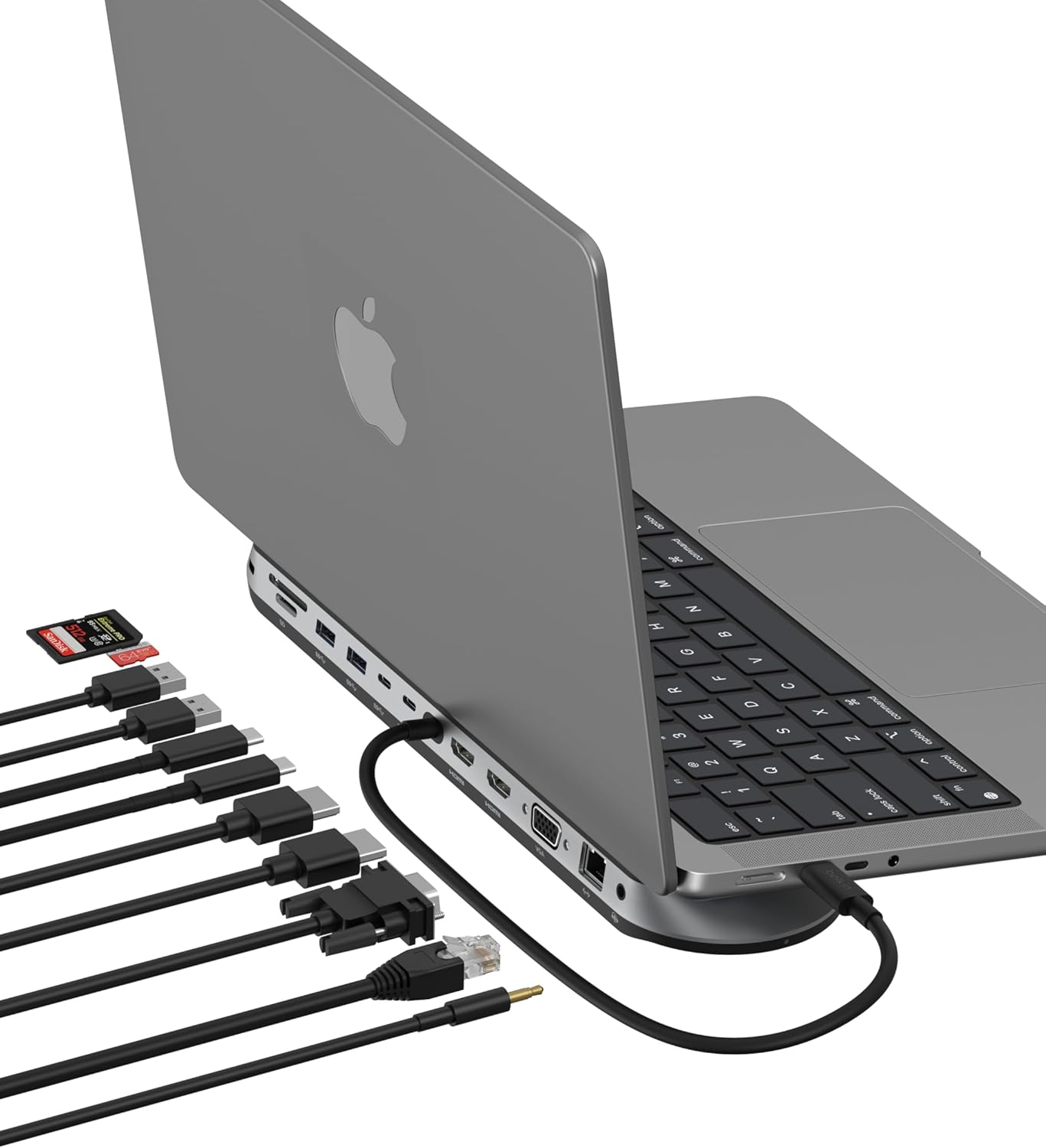 Belkin Connect 11-in-1 Universal USB-C Pro Dock w/ 3-Monitor Support, Silicon Motion Technology - Works with Mac, Windows, and Chromebook - 100W PD w/ 10Gbps Transfer Speeds & 2.5Gbps Ethernet - Grey