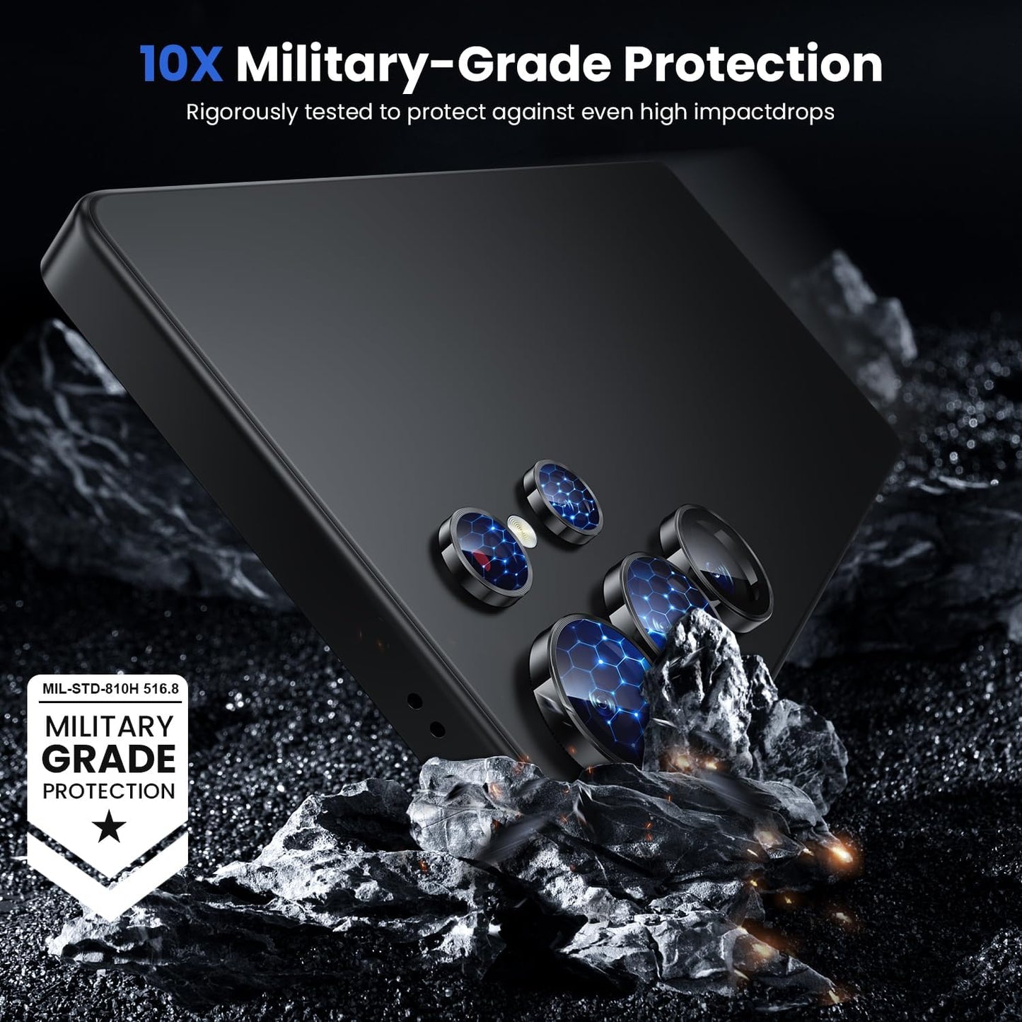 WSKEN for Samsung Galaxy S25 Ultra Camera Lens Protector - Ultra Thin Case Friendly, 9H Shatterproof Tempered Glass with Aluminum Metal Circle Camera Screen Protector Cover Accessories, Black