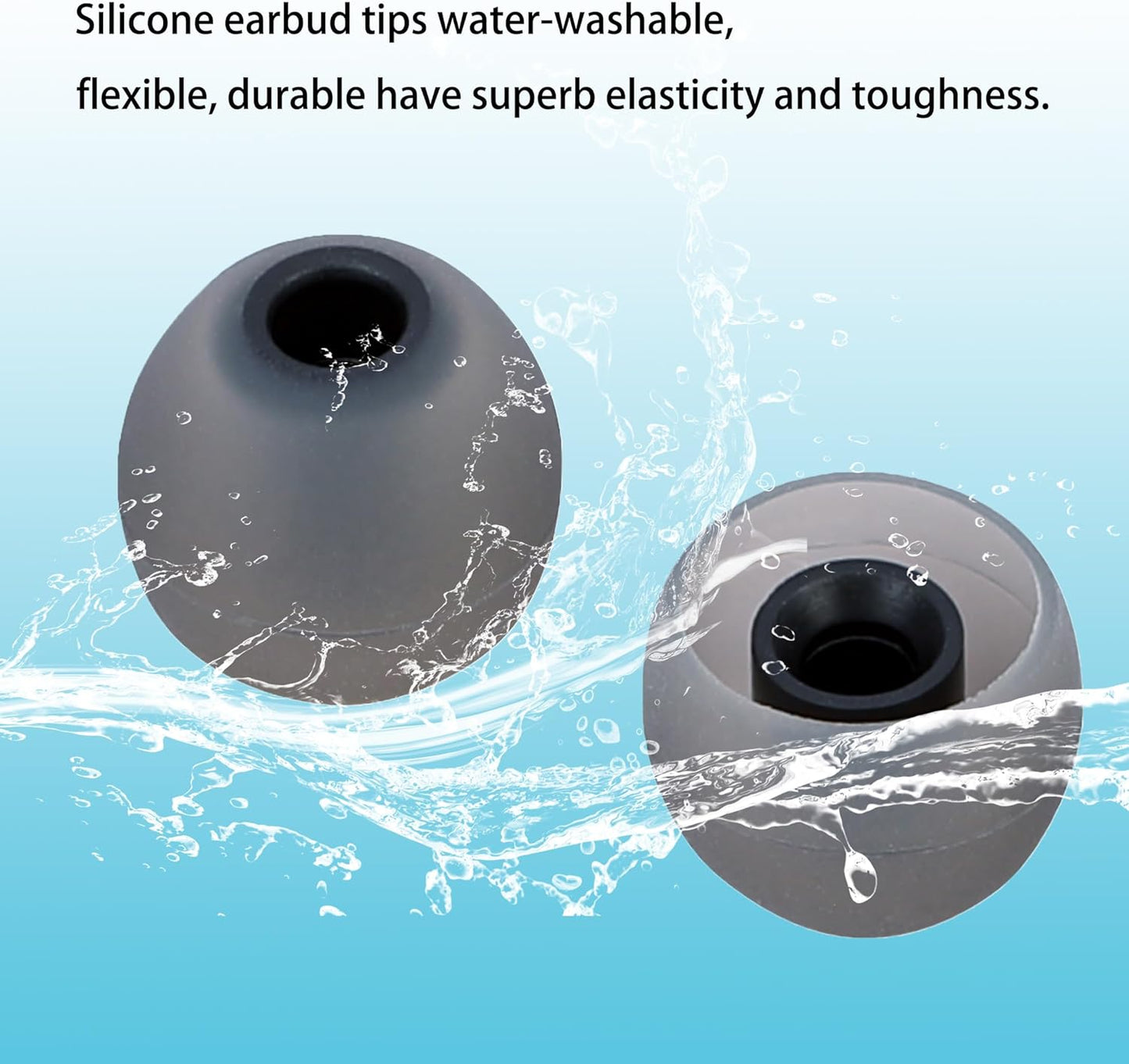 Silicone Replacement Earbud Tips Ear Tips Fit Most in-Ear Earbuds(Inner Hole 3.8mm -5.1mm) Headphone Rubber Tips Earbud Covers 9 Pairs S M L