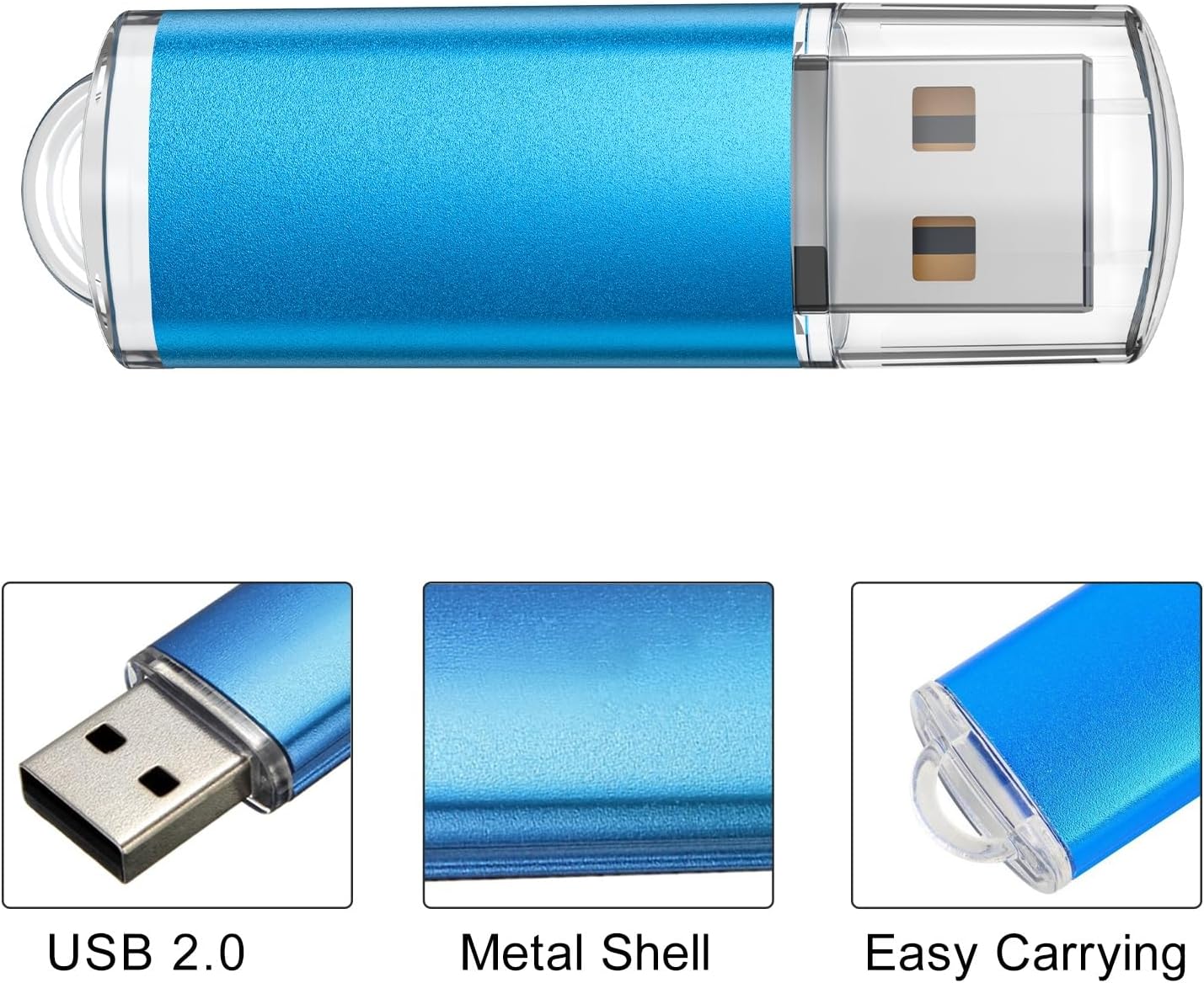 TOPESEL 5 Pack 1GB USB 2.0 Flash Drive Memory Stick Thumb Drives (5 Mixed Colors: Black Blue Green Red Silver)